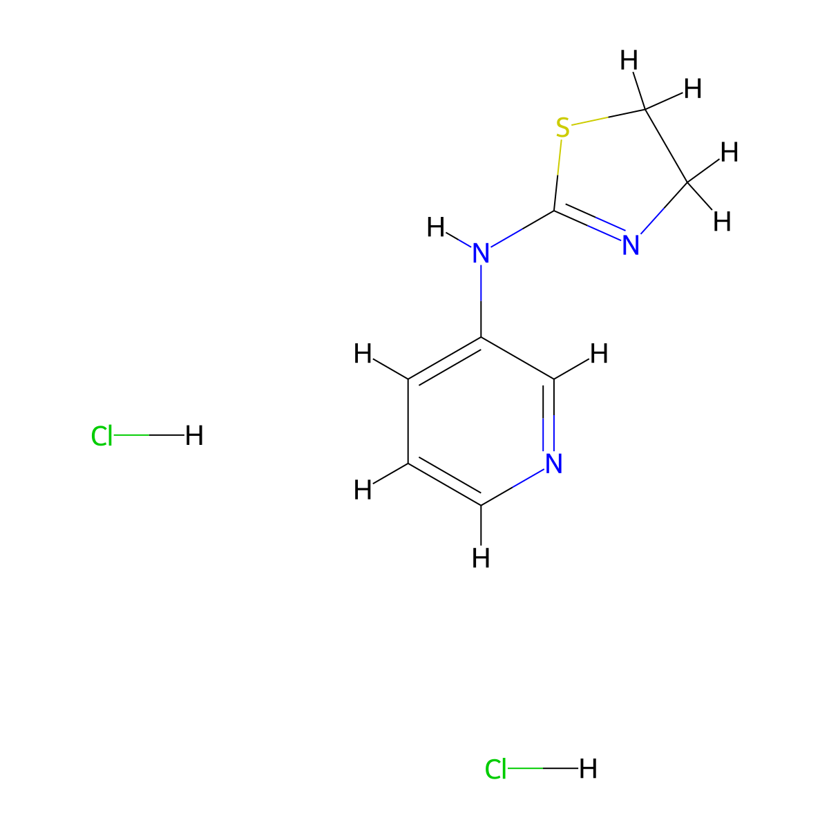 N-(4,5-dihydro-1,3-thiazol-2-yl)pyridin-3-amine dihydrochloride molecular structure, CAS 1252444-09-9
