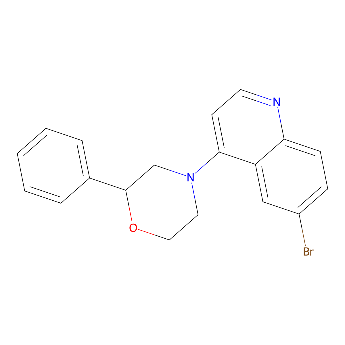 6-Bromo-4-(2-phenylmorpholin-4-yl)quinoline molecular structure, CAS 1252528-26-9