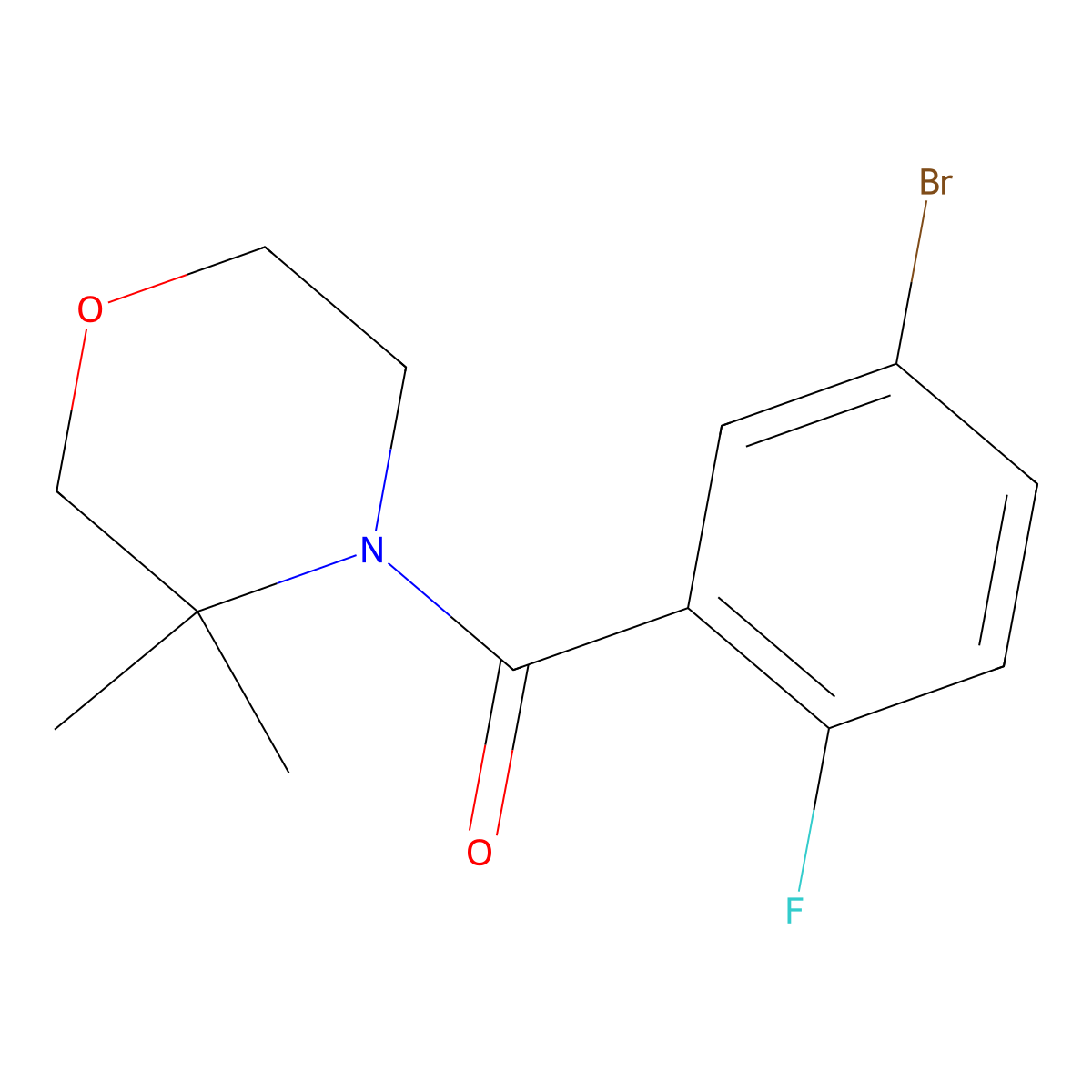 (5-Bromo-2-fluorophenyl)(3,3-dimethylmorpholino)methanone molecular structure, CAS 1252540-66-1