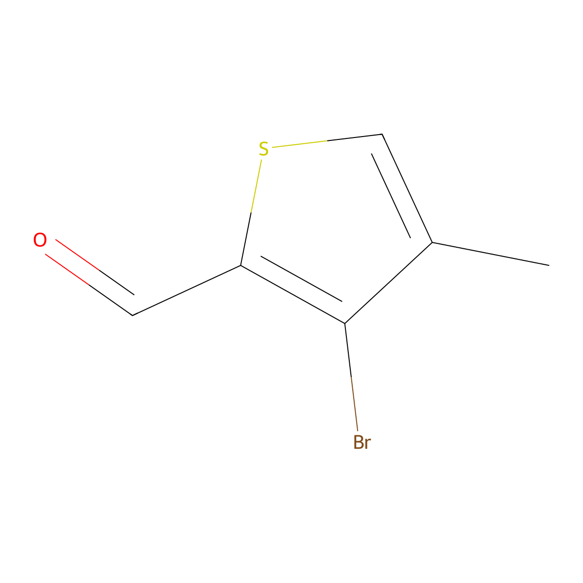 3-Bromo-4-methylthiophene-2-carbaldehyde molecular structure, CAS 125257-23-0