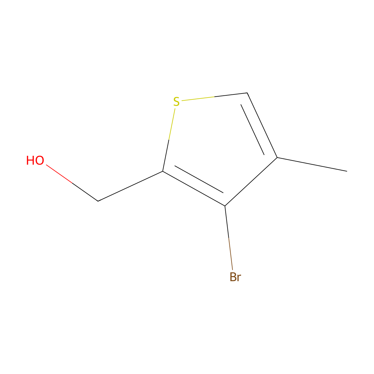 (3-Bromo-4-methylthiophen-2-yl)methanol molecular structure, CAS 125257-31-0