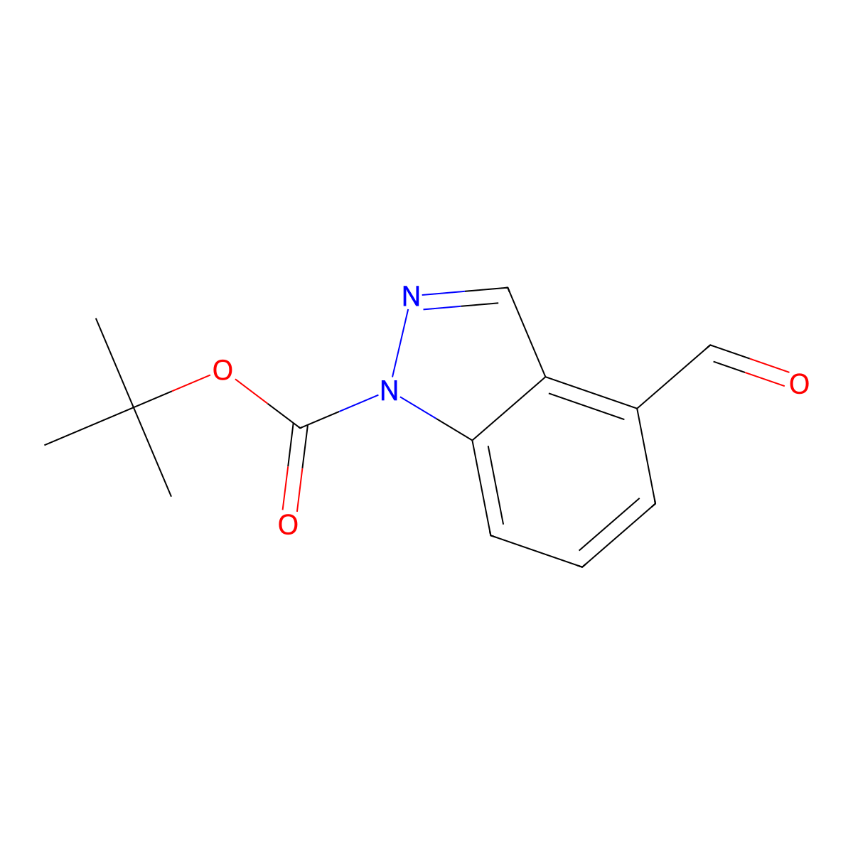 Tert-butyl 4-formyl-1H-indazole-1-carboxylate molecular structure, CAS 1252572-01-2