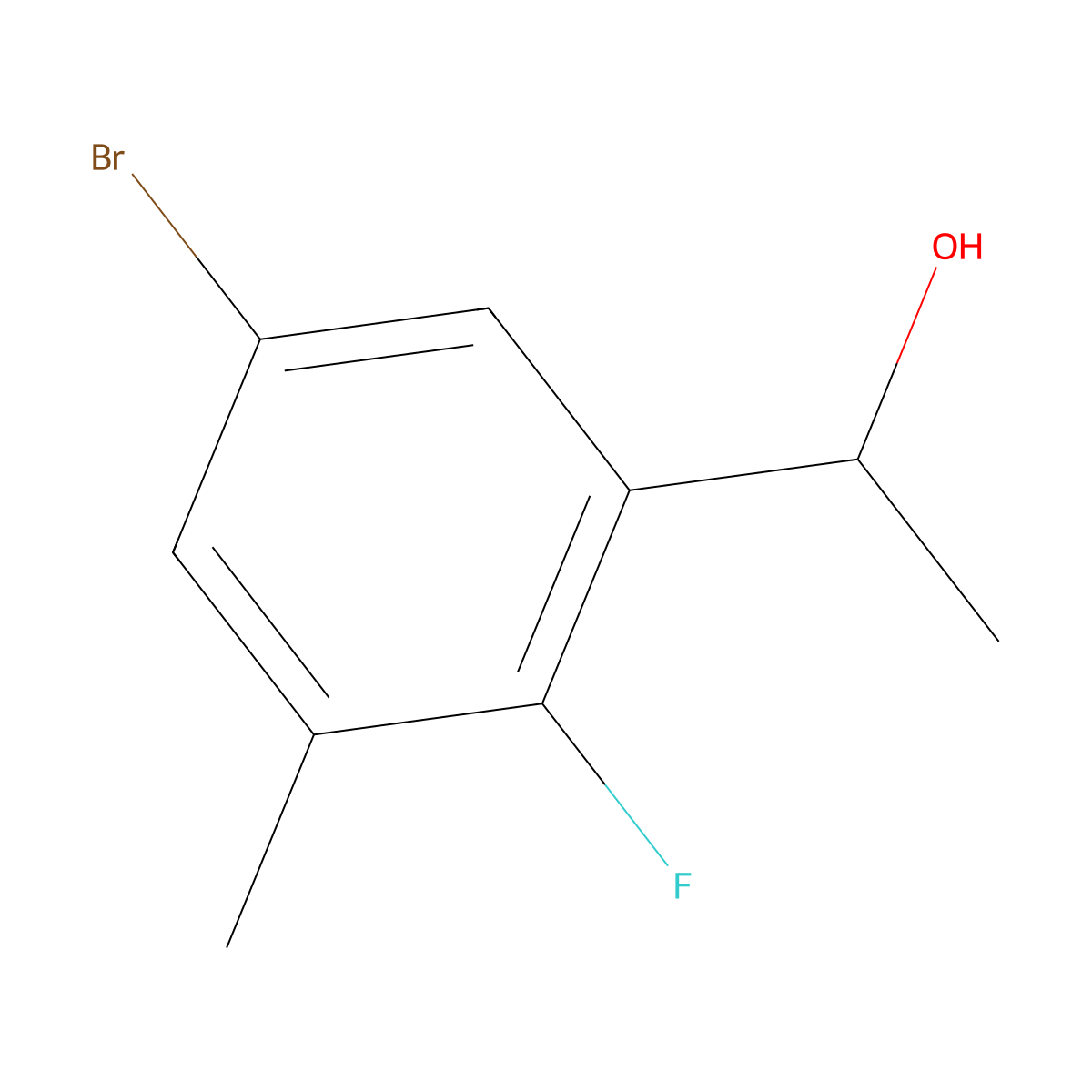 1-(5-Bromo-2-fluoro-3-methylphenyl)ethanol molecular structure, CAS 1252572-07-8