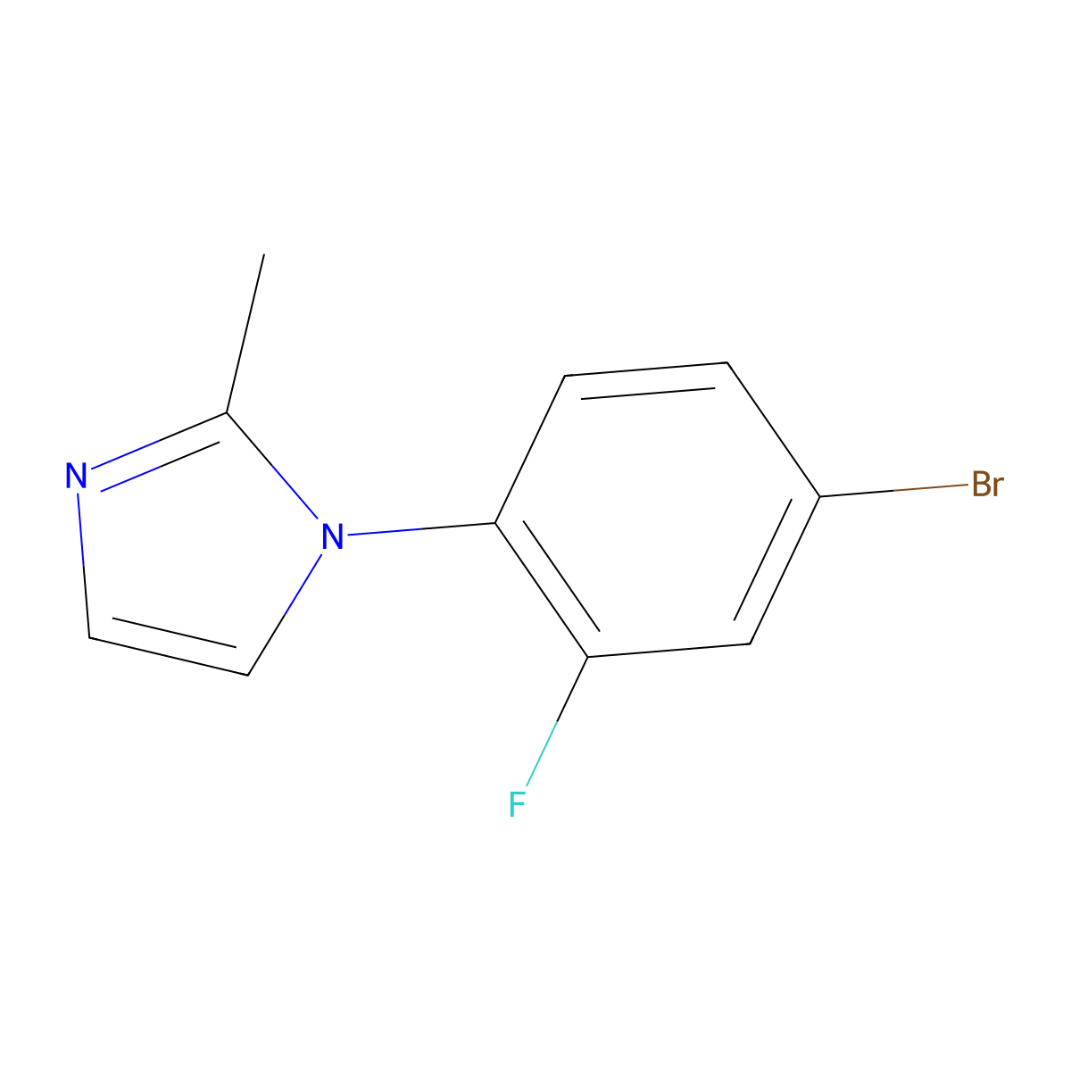 1-(4-bromo-2-fluorophenyl)-2-methyl-1H-imidazole molecular structure, CAS 1252572-13-6