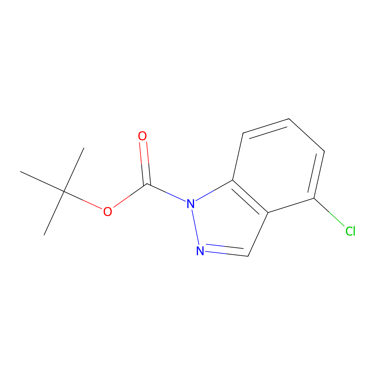 tert-Butyl 4-chloro-1H-indazole-1-carboxylate molecular structure, CAS 1252572-23-8