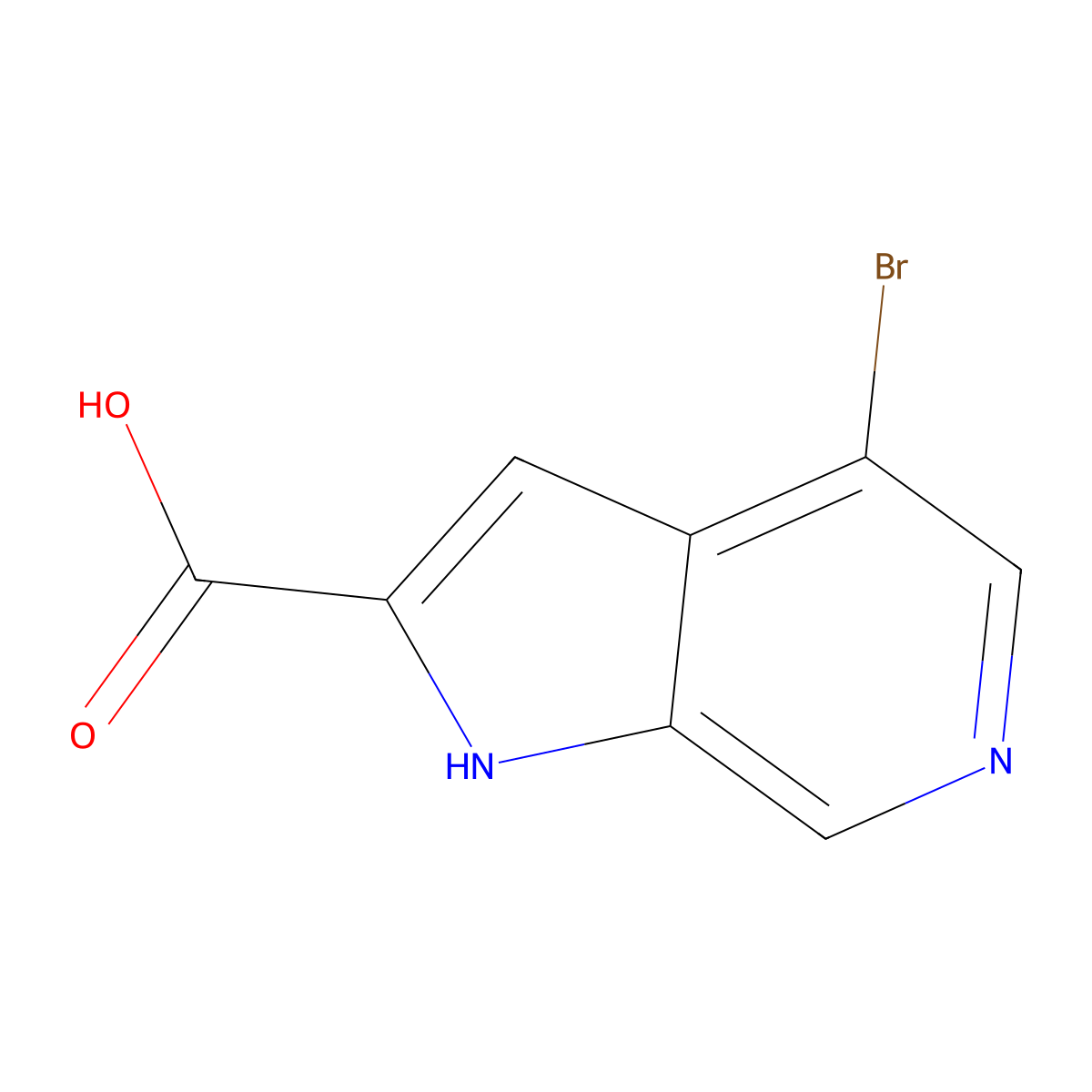 4-Bromo-1H-pyrrolo[2,3-c]pyridine-2-carboxylic acid molecular structure, CAS 1252572-24-9