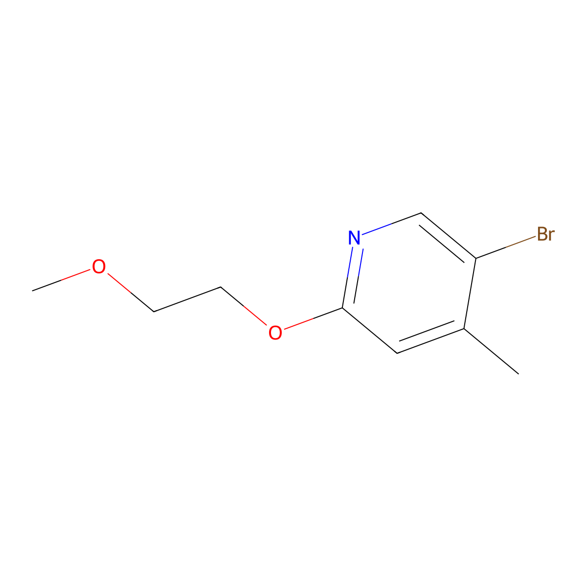 5-Bromo-2-(2-methoxyethoxy)-4-methylpyridine molecular structure, CAS 1252572-26-1