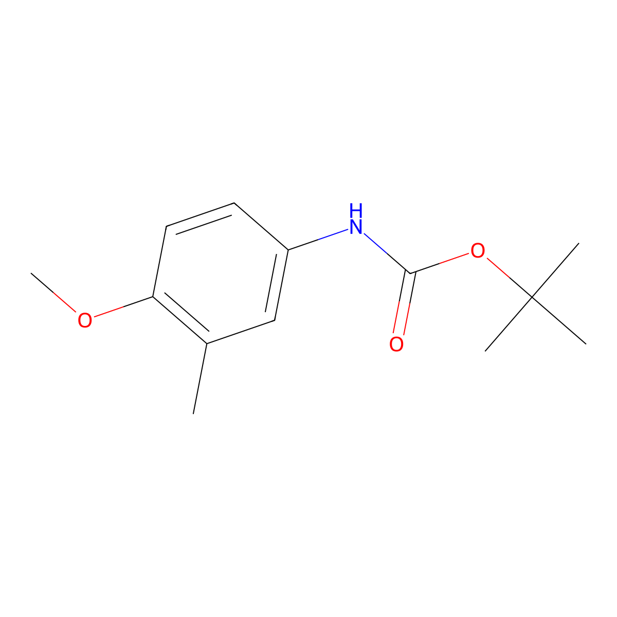 tert-butyl N-(4-methoxy-3-methylphenyl)carbamate molecular structure, CAS 1252572-28-3