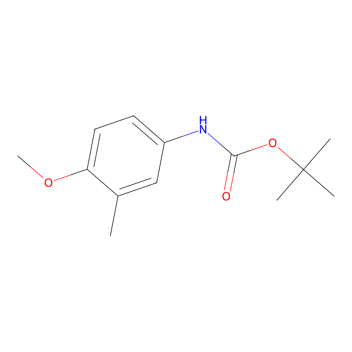 tert-butyl N-(4-methoxy-3-methylphenyl)carbamate molecular structure, CAS 1252572-28-3