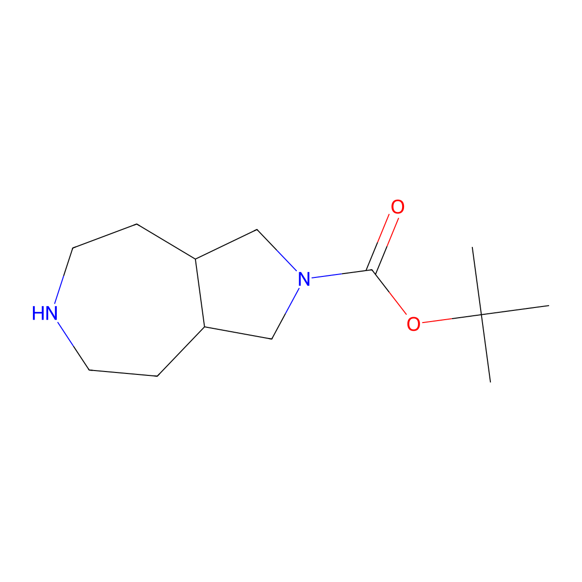 Octahydro-pyrrolo[3,4-d]azepine-2-carboxylic acid tert-butyl ester hydrochloride molecular structure, CAS 1252572-33-0
