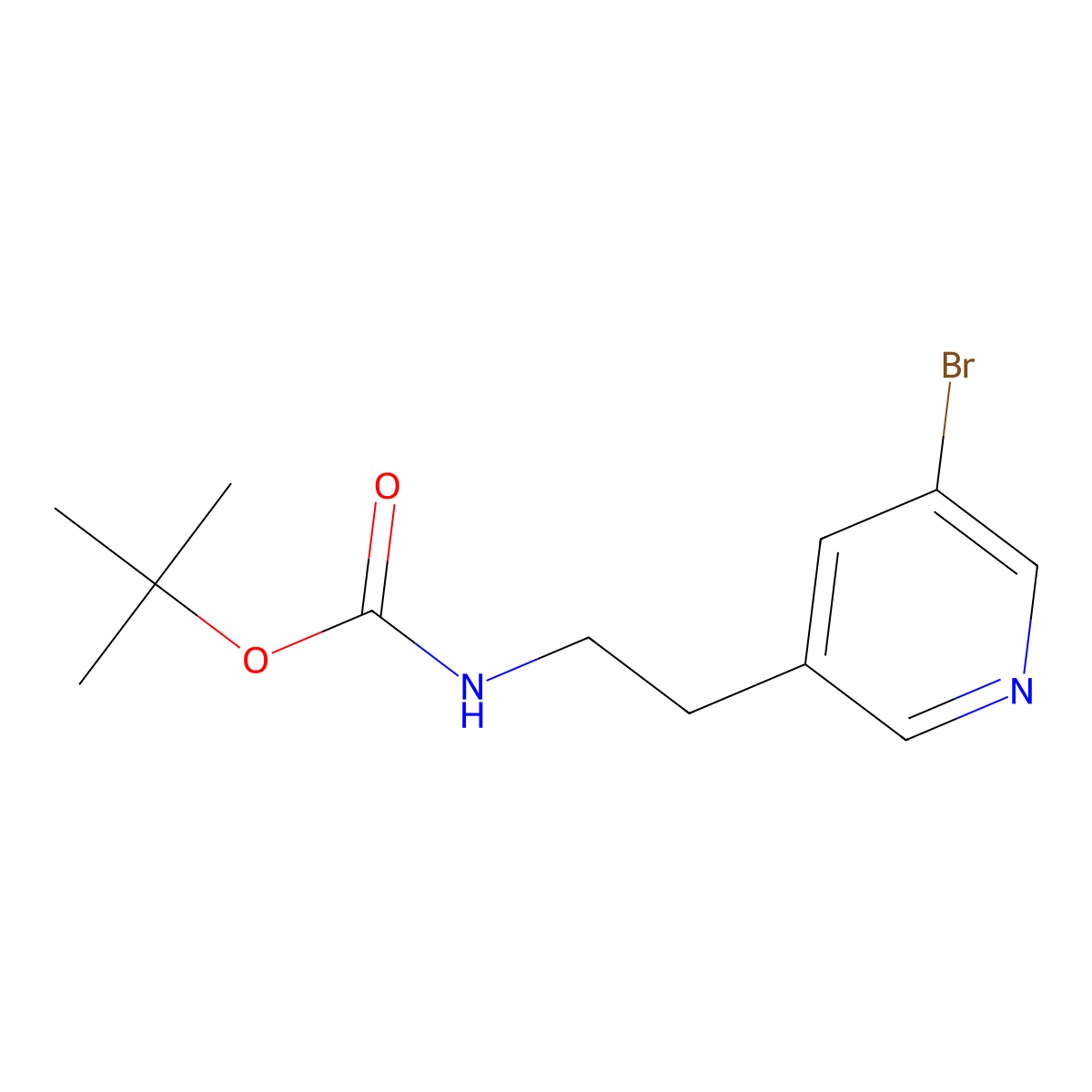 tert-butylN-[2-(5-bromopyridin-3-yl)ethyl]carbamate molecular structure, CAS 1252572-61-4