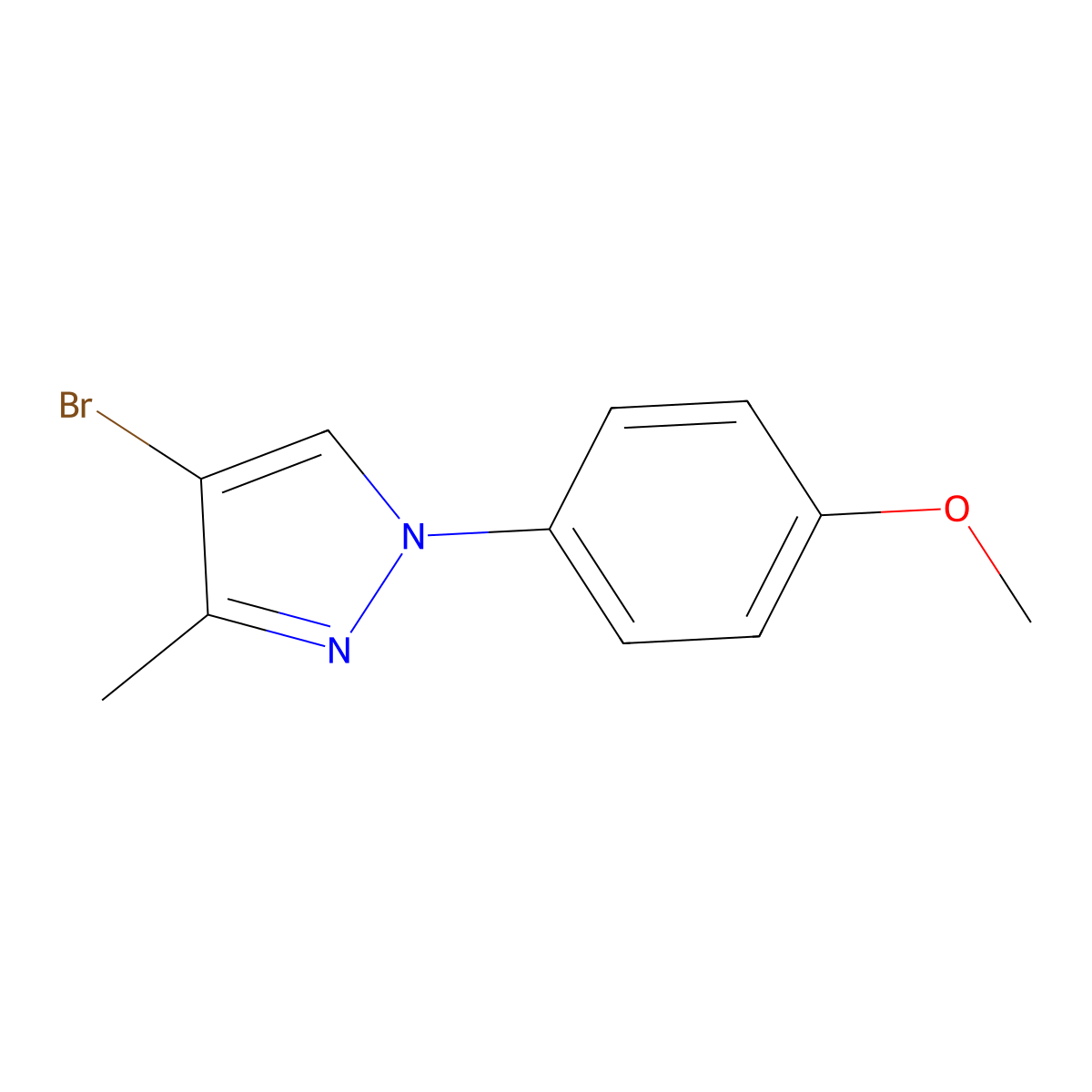 4-Bromo-1-(4-methoxyphenyl)-3-methyl-1H-pyrazole molecular structure, CAS 1252572-62-5