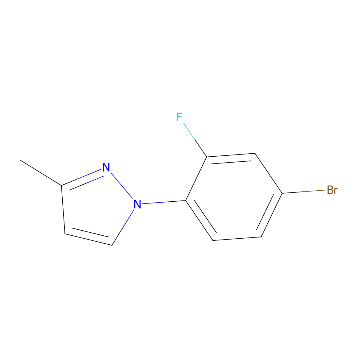 1-(4-Bromo-2-fluorophenyl)-3-methyl-1h-pyrazole molecular structure, CAS 1252572-69-2