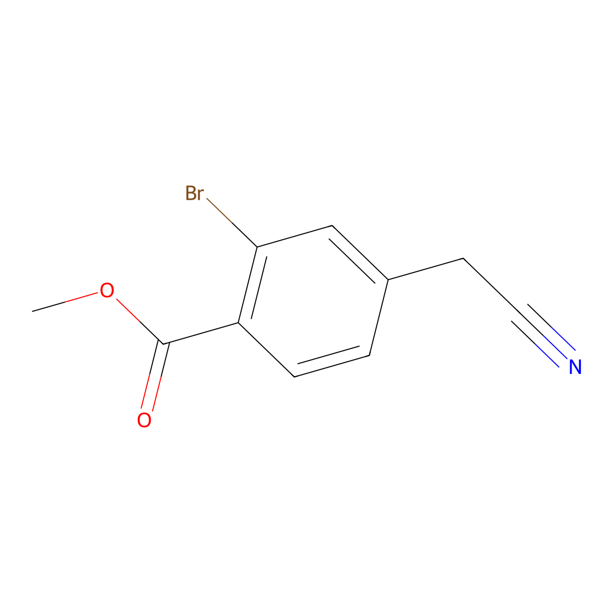 Methyl 2-bromo-4-(cyanomethyl)benzoate molecular structure, CAS 1252572-71-6