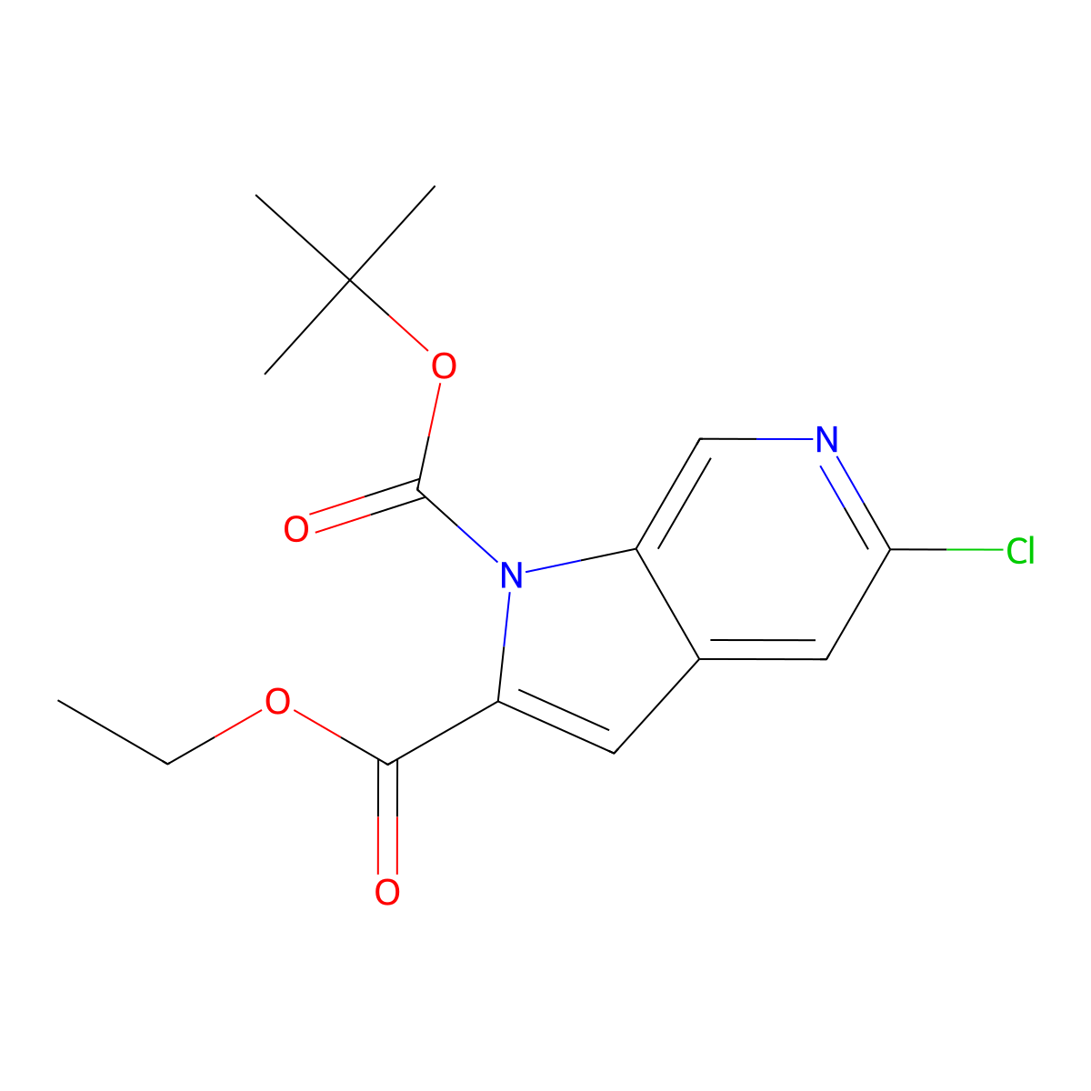 5-Chloro-pyrrolo[2,3-c]pyridine-1,2-dicarboxylic acid 1-tert-butyl ester 2-ethyl ester molecular structure, CAS 1252572-72-7