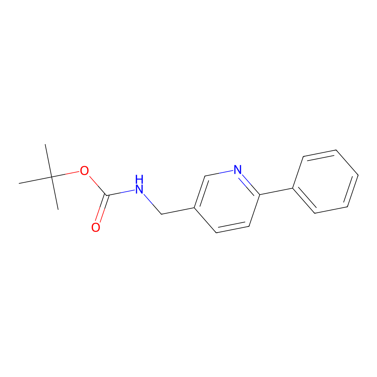 tert-Butyl ((6-phenylpyridin-3-yl)methyl)carbamate molecular structure, CAS 1252572-73-8
