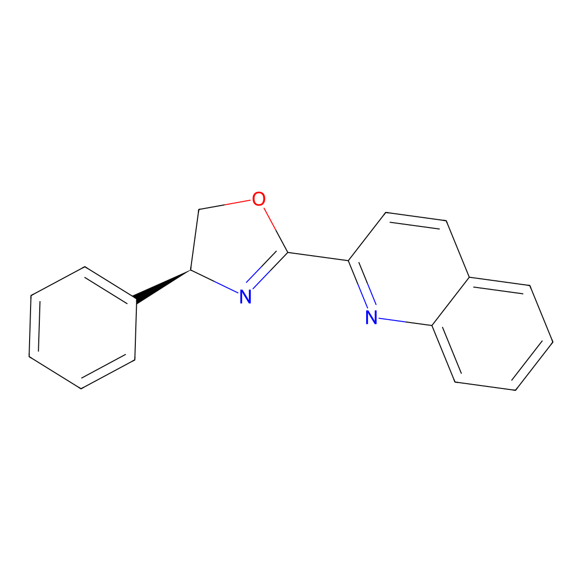 (S)-4-Phenyl-2-(quinolin-2-yl)-4,5-dihydrooxazole molecular structure, CAS 1252576-13-8