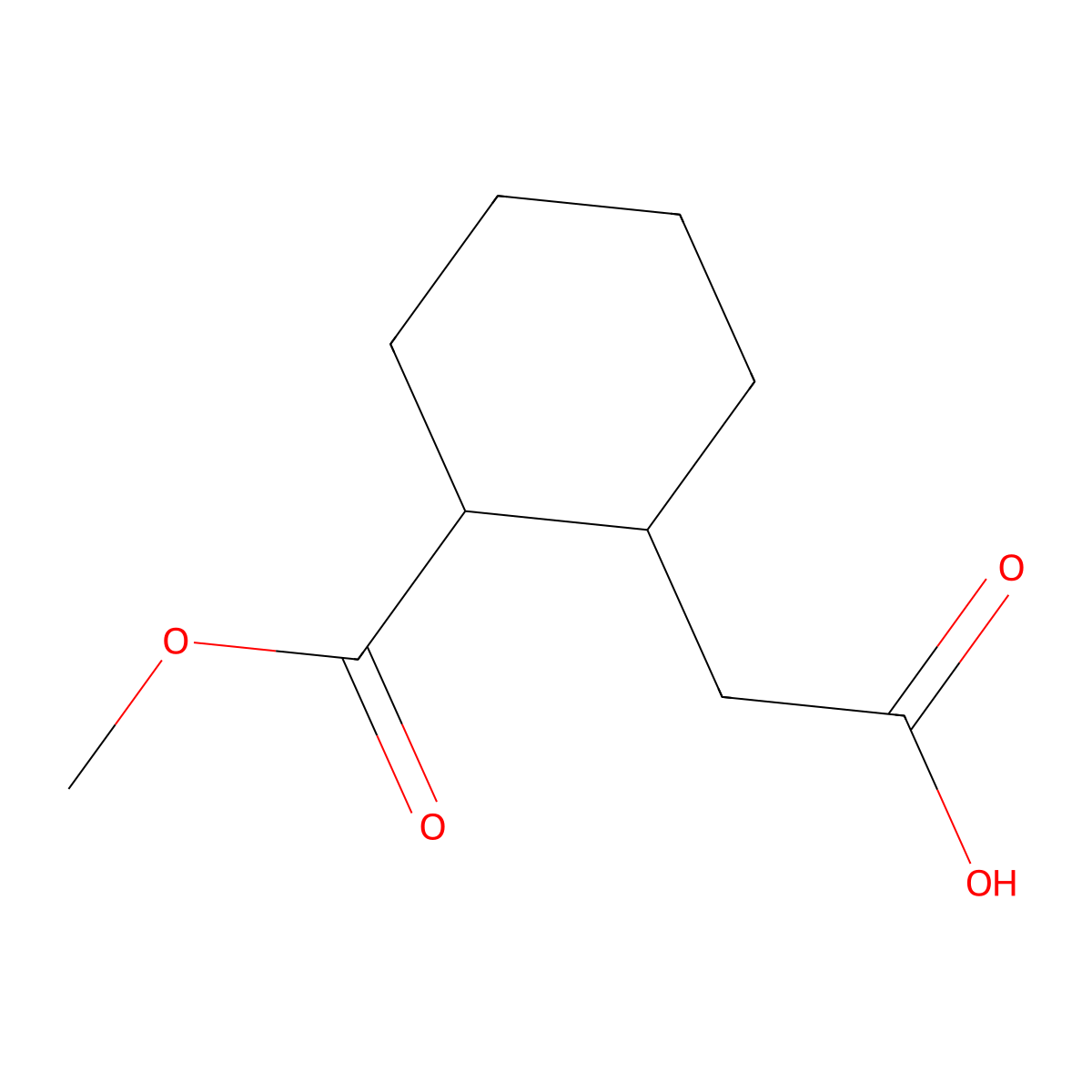 rac-2-[(1R,2R)-2-(methoxycarbonyl)cyclohexyl]acetic acid molecular structure, CAS 125258-89-1