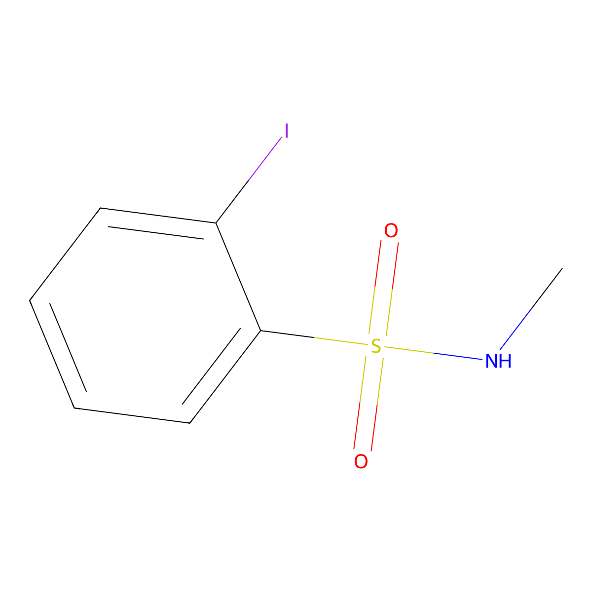 2-iodo-N-methylbenzenesulfonamide molecular structure, CAS 125259-03-2