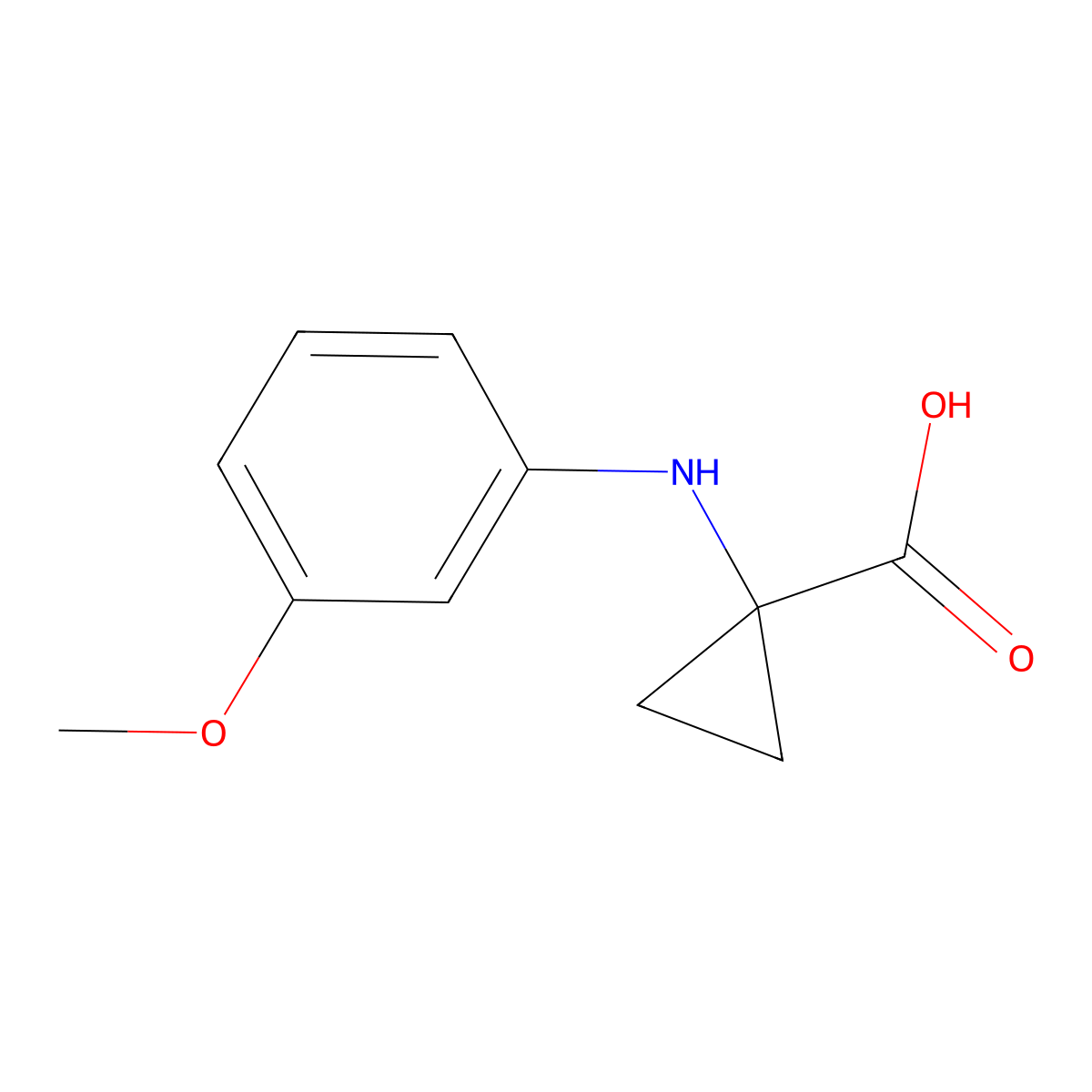1-[(3-Methoxyphenyl)amino]cyclopropane-1-carboxylic acid molecular structure, CAS 1252591-26-6