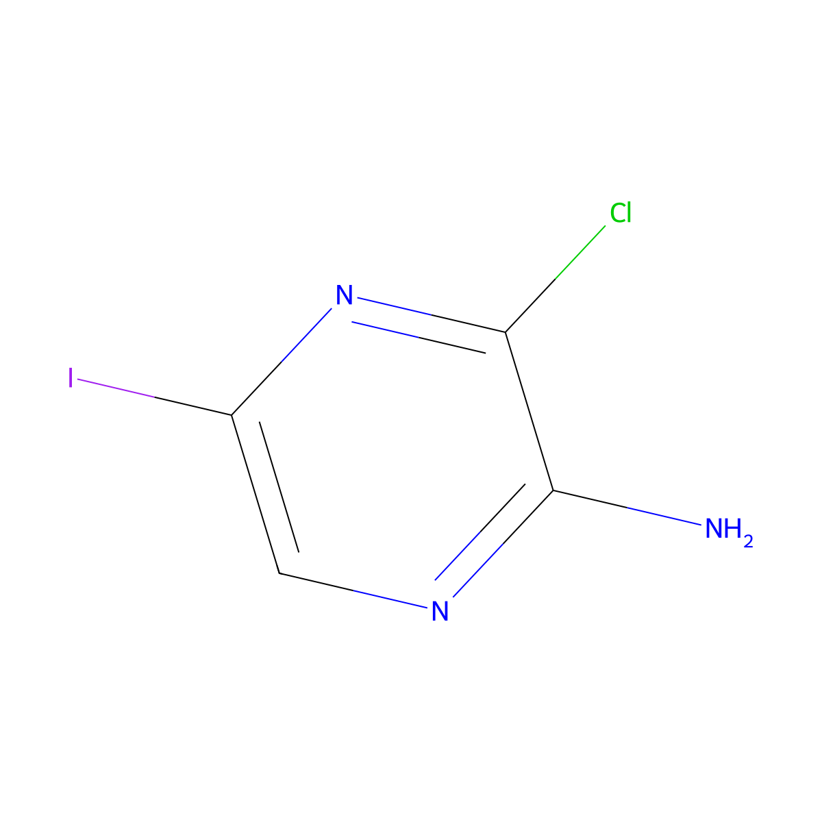 3-Chloro-5-iodopyrazin-2-amine molecular structure, CAS 1252597-70-8