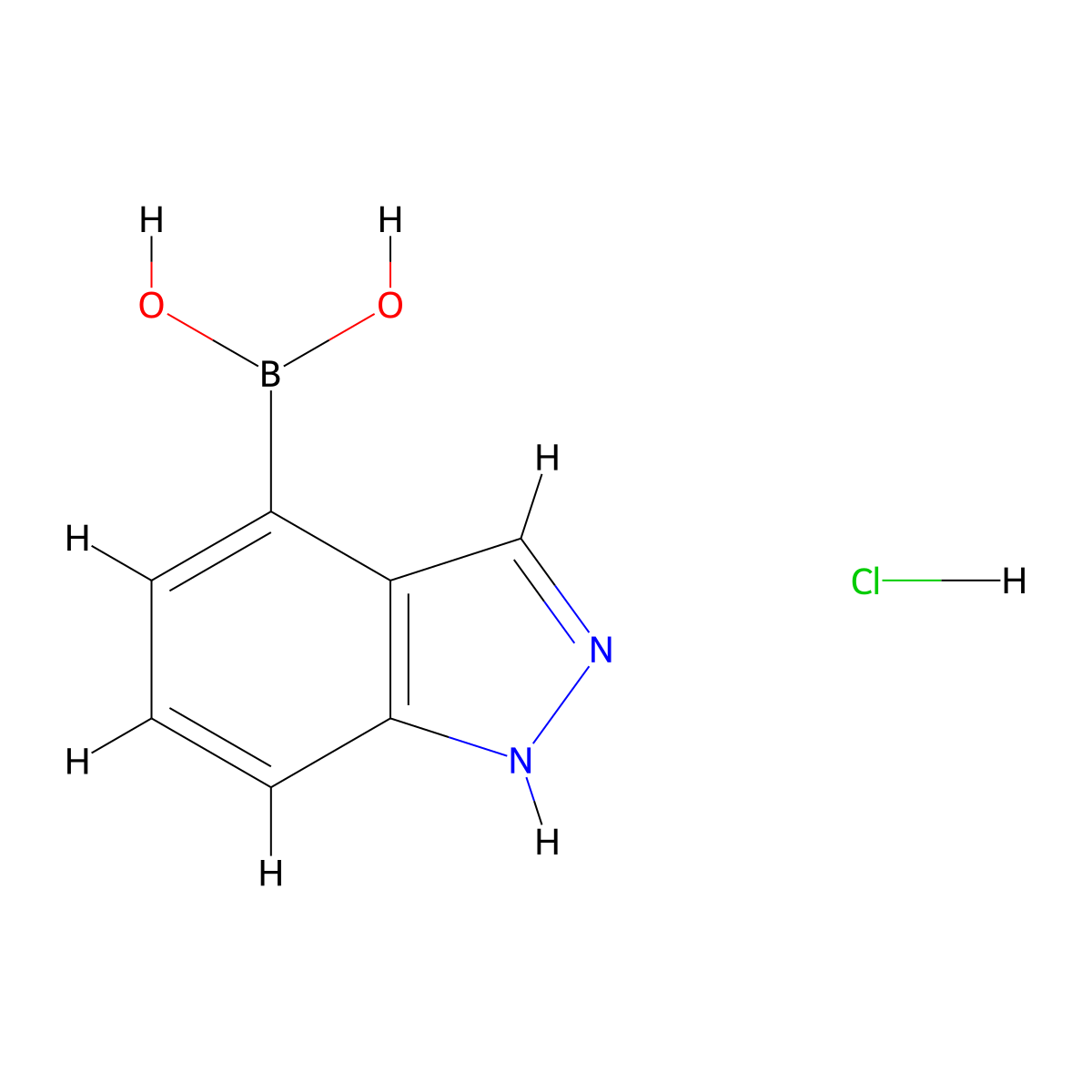 (1H-Indazol-4-yl)boronic acid hydrochloride molecular structure, CAS 1252598-02-9