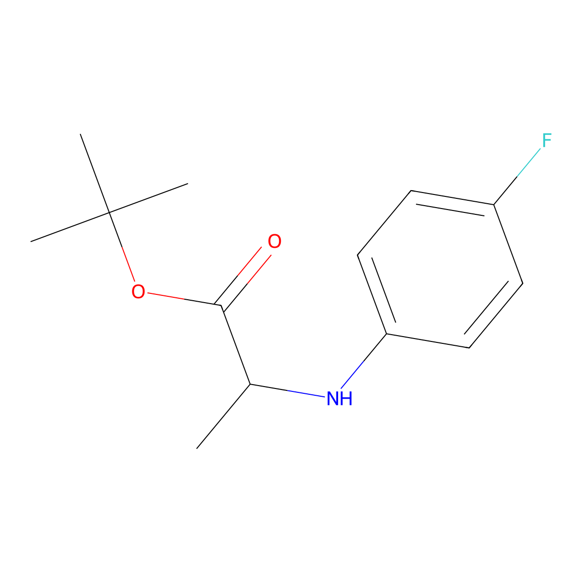 Tert-butyl 2-[(4-fluorophenyl)amino]propanoate molecular structure, CAS 1252600-34-2