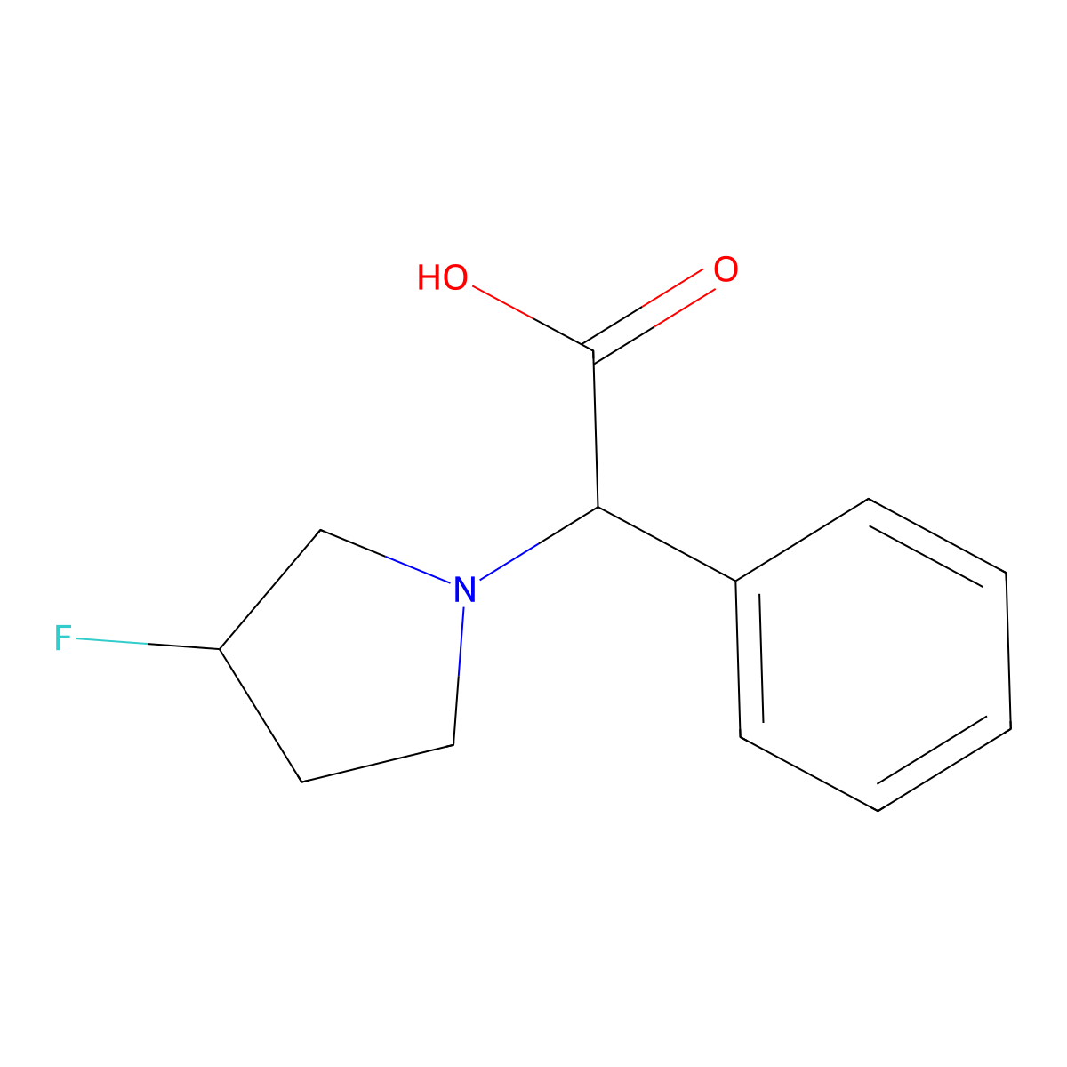 2-((s)-3-Fluoropyrrolidin-1-yl)-2-phenylacetic acid molecular structure, CAS 1252603-52-3
