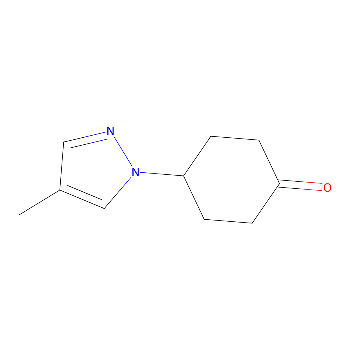 4-(4-Methyl-1H-pyrazol-1-yl)cyclohexanone molecular structure, CAS 1252607-48-9