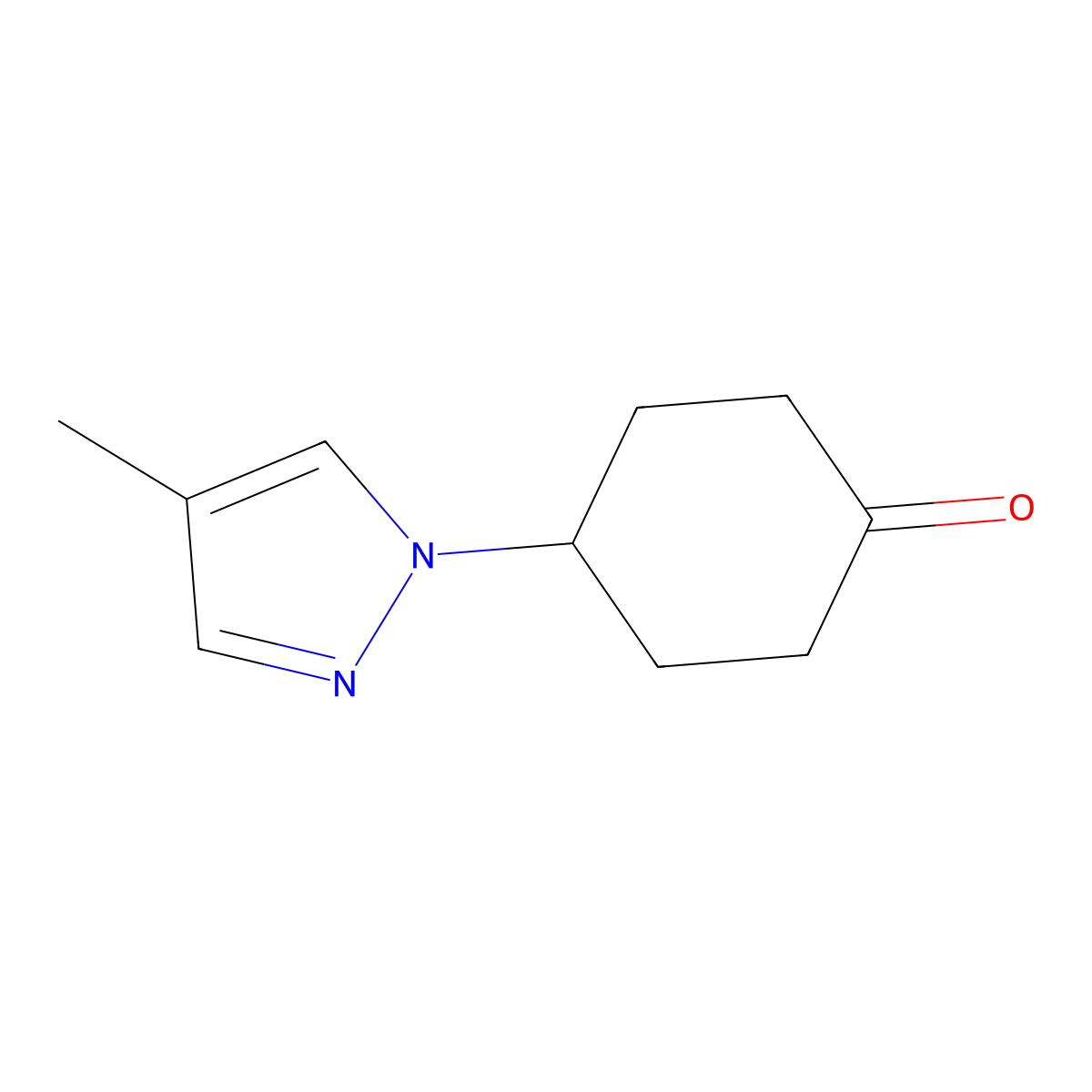 4-(4-Methyl-1H-pyrazol-1-yl)cyclohexanone molecular structure, CAS 1252607-48-9