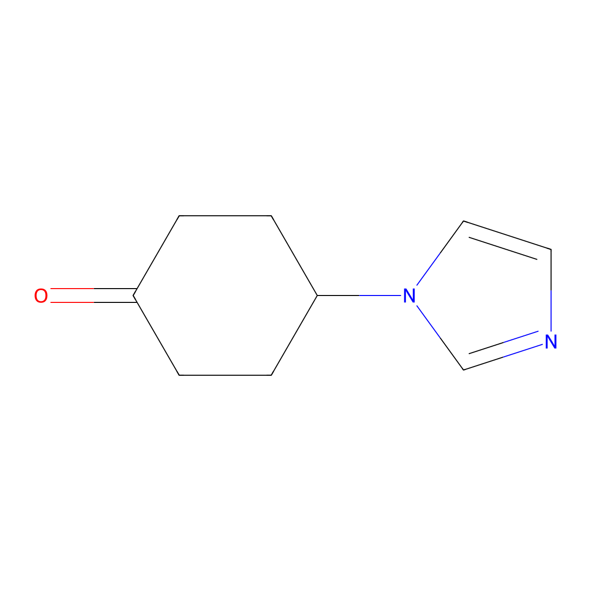 4-(1H-imidazol-1-yl)cyclohexan-1-one molecular structure, CAS 1252607-50-3