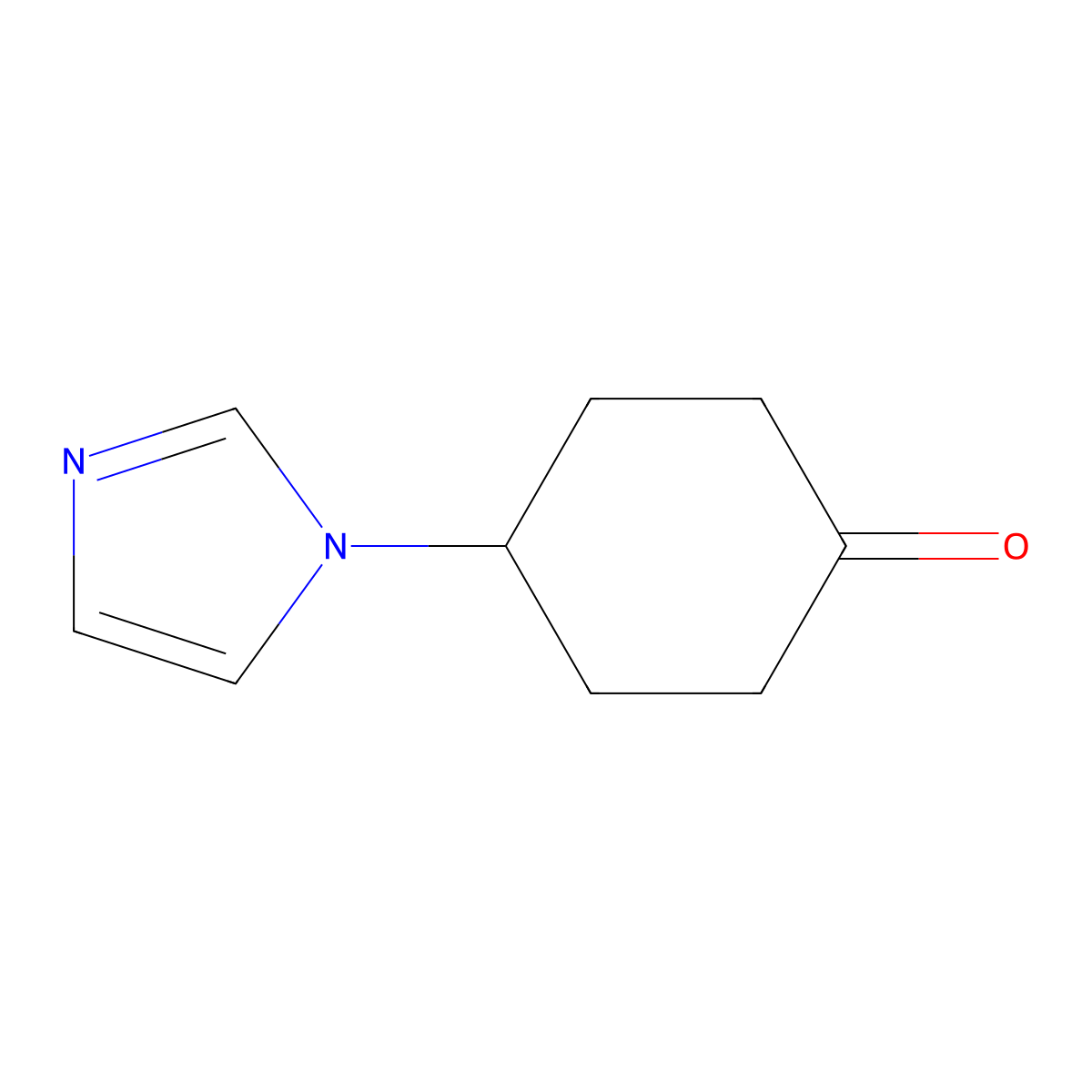 4-(1H-imidazol-1-yl)cyclohexan-1-one molecular structure, CAS 1252607-50-3