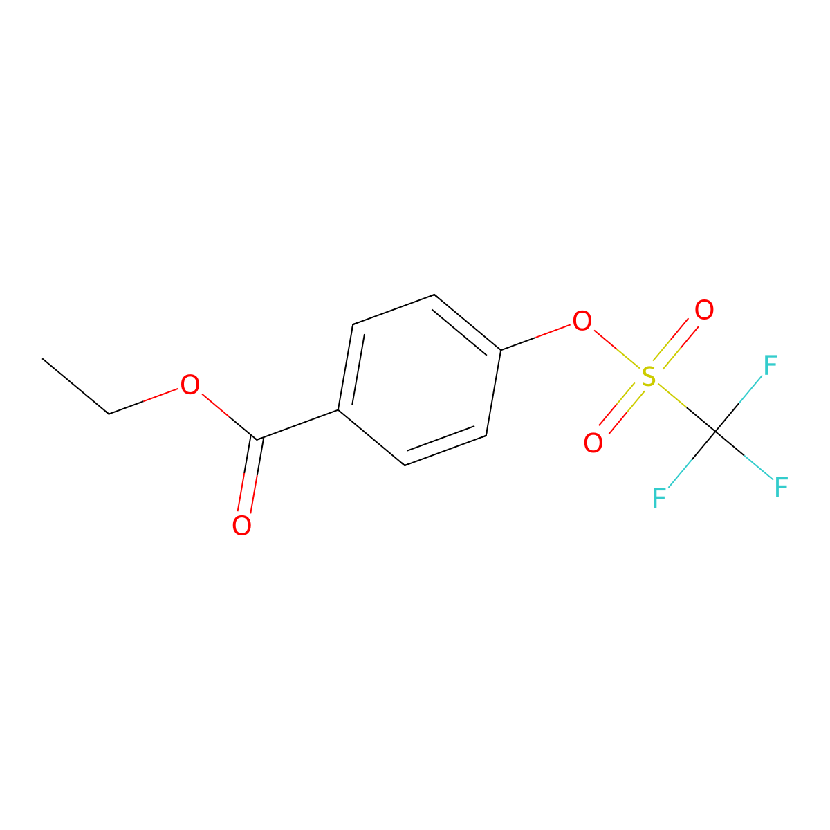 Benzoic acid, 4-[[(trifluoromethyl)sulfonyl]oxy]-, ethyl ester molecular structure, CAS 125261-30-5