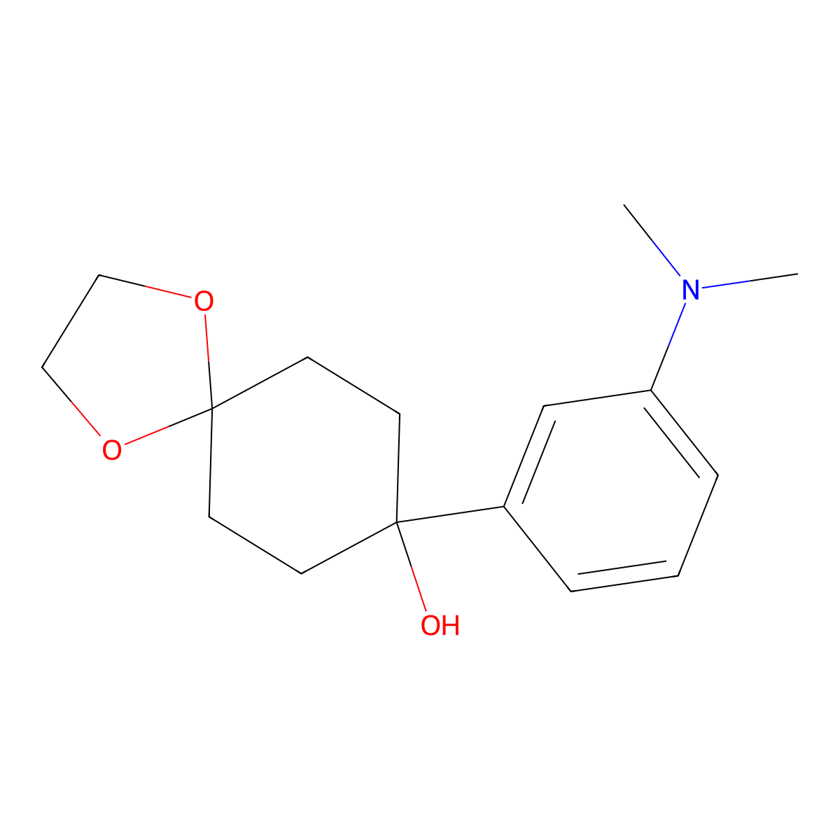 8-(3-(Dimethylamino)phenyl)-1,4-dioxaspiro[4.5]decan-8-ol molecular structure, CAS 1252616-01-5