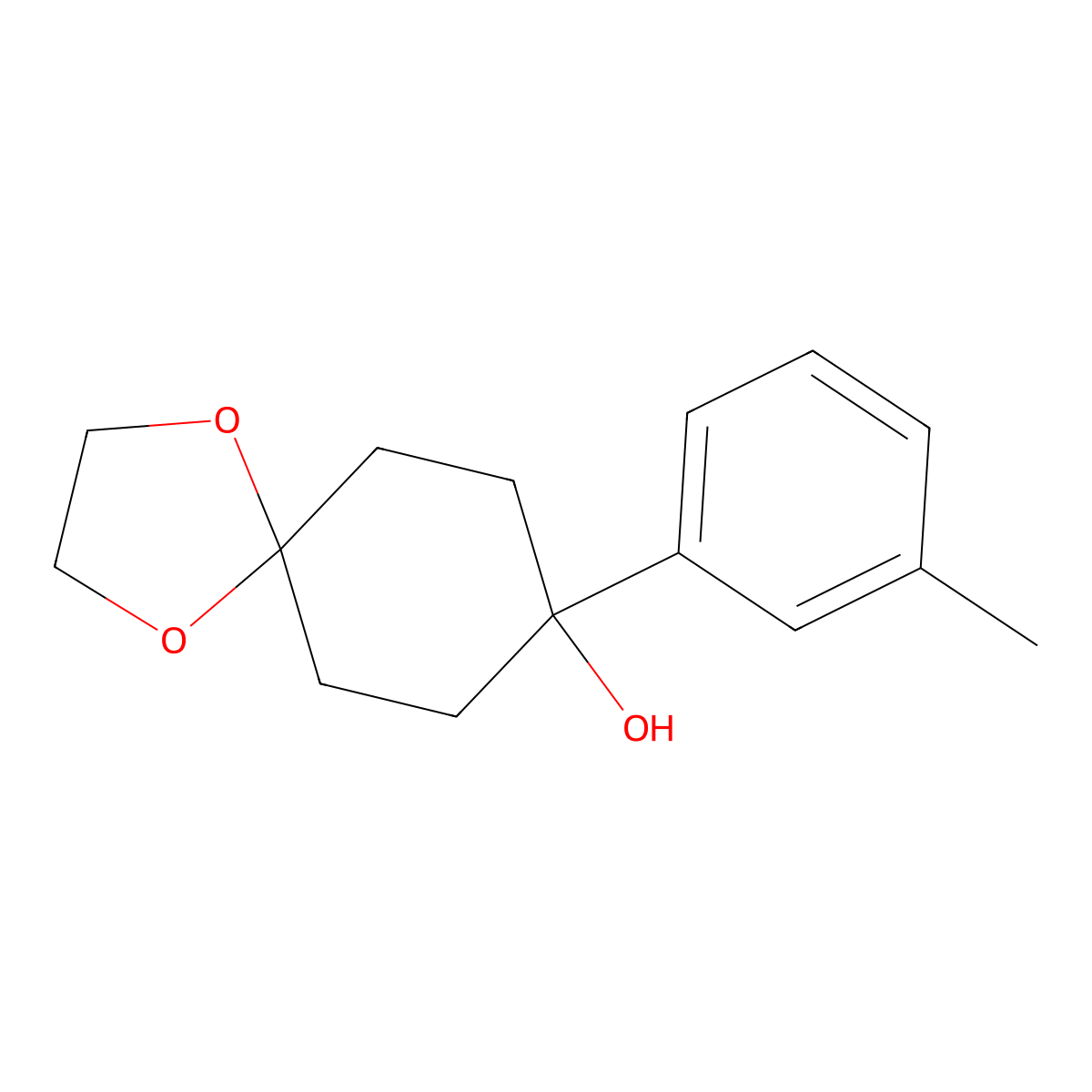 8-(m-Tolyl)-1,4-dioxaspiro[4.5]decan-8-ol molecular structure, CAS 1252616-22-0