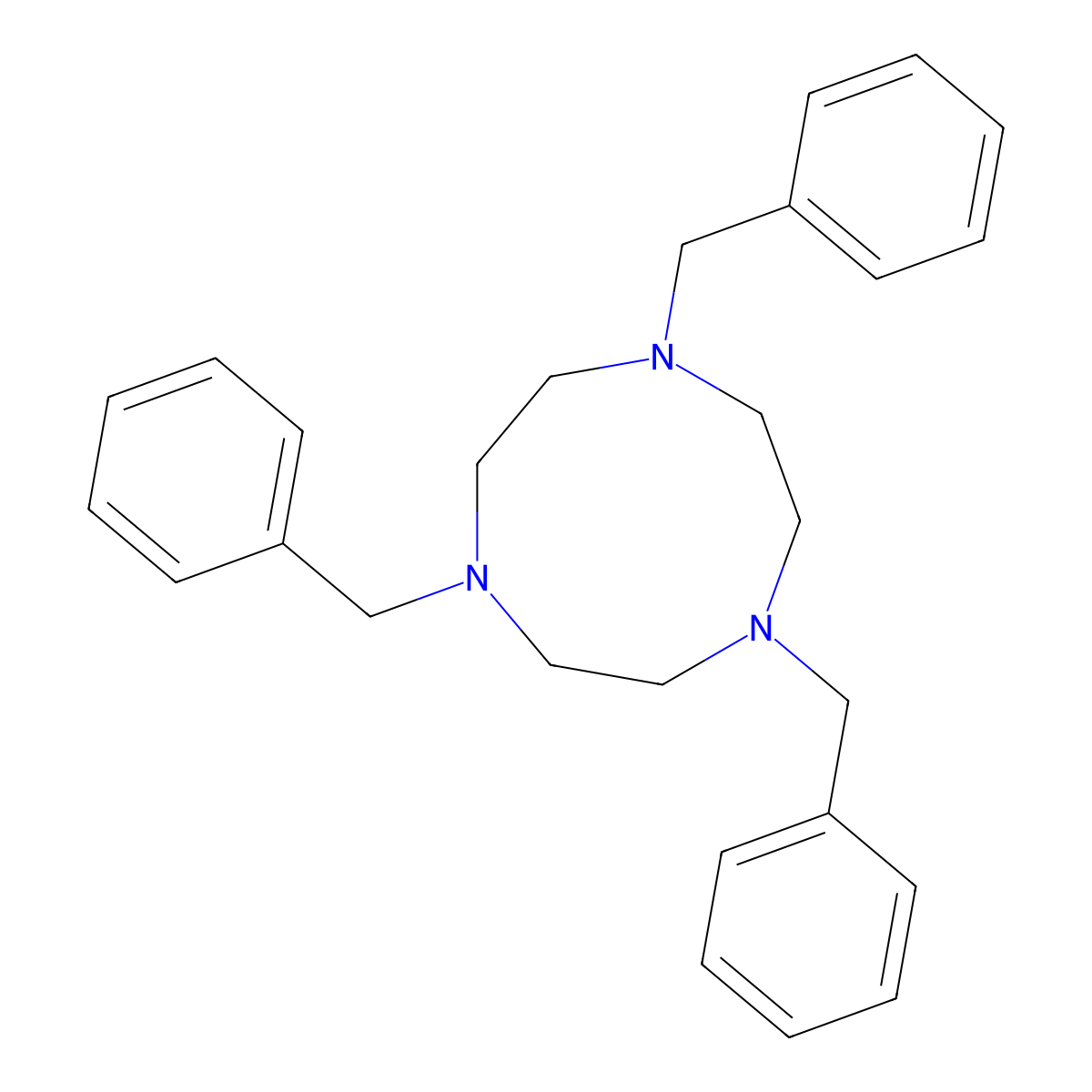 1,4,7-Tribenzyl-1,4,7-triazonane molecular structure, CAS 125262-43-3