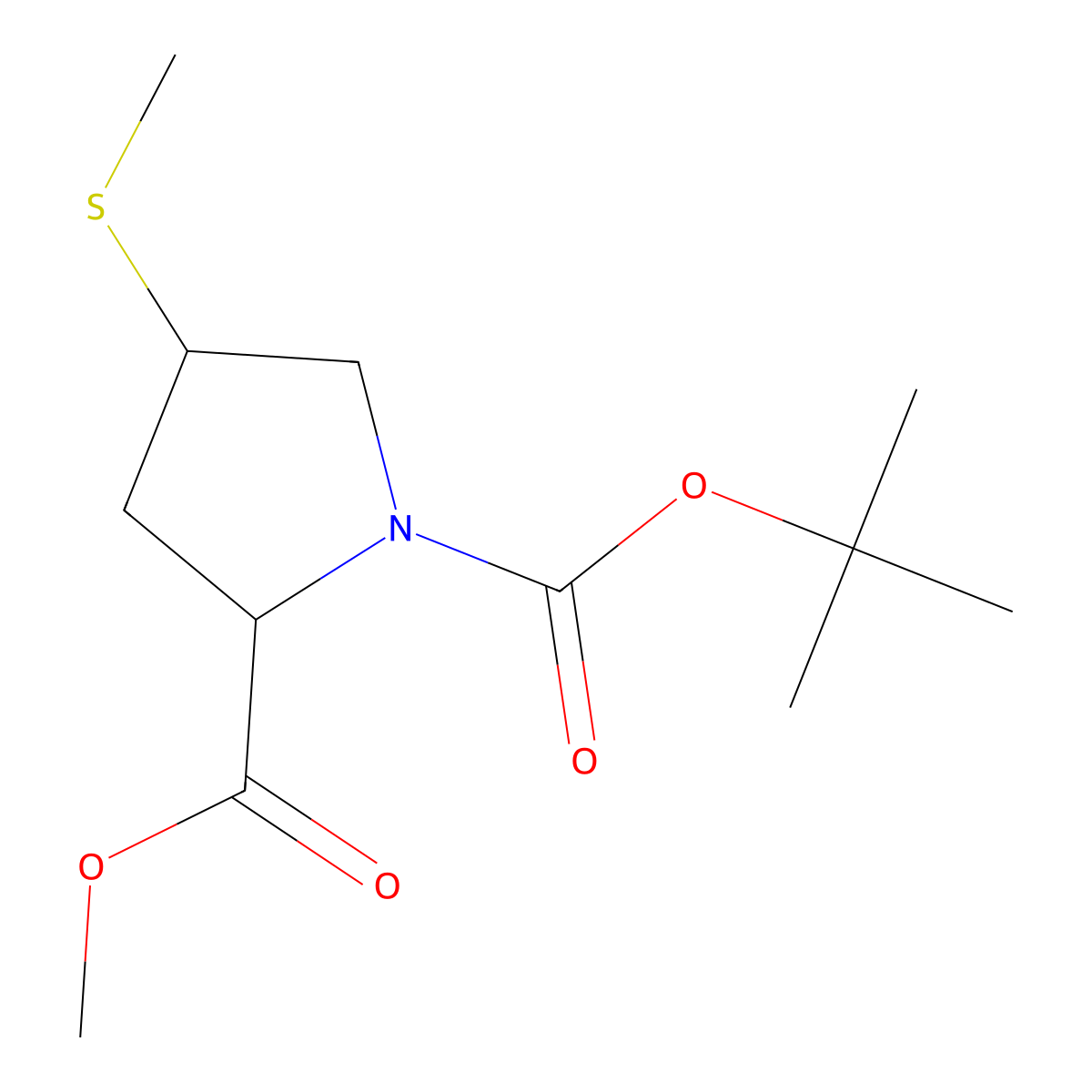 (4R)-1-Boc-4-methylthiol-L-proline methyl ester molecular structure, CAS 1252640-75-7