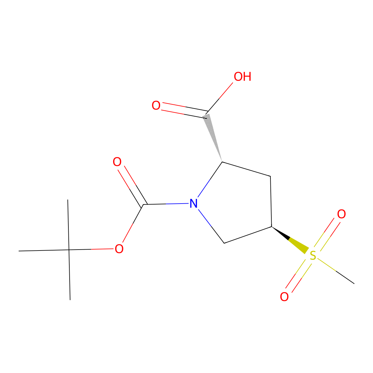 (4R)-1-Boc-4-(methylsulfonyl)-L-proline molecular structure, CAS 1252640-76-8