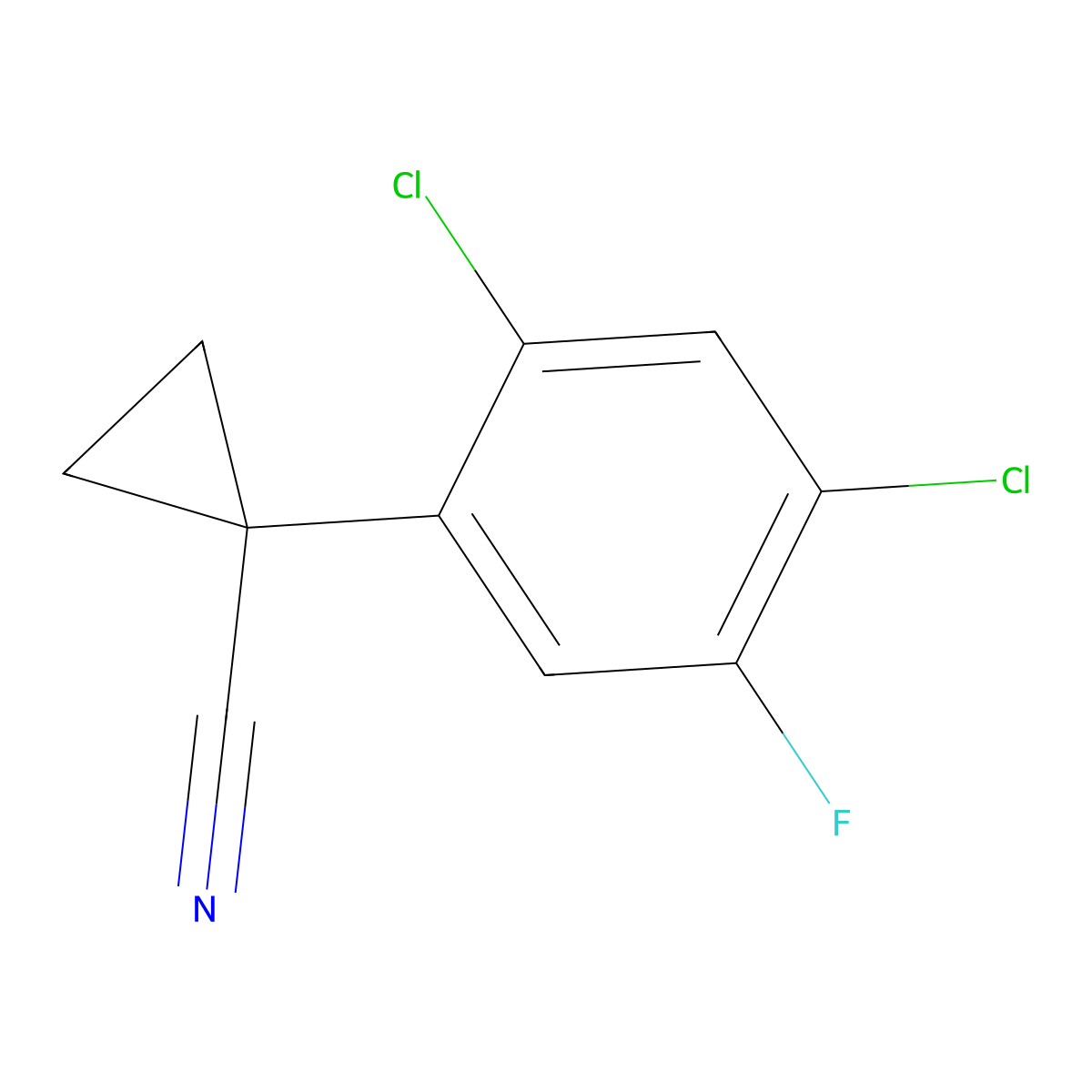 1-(2,4-Dichloro-5-fluorophenyl)cyclopropane-1-carbonitrile molecular structure, CAS 1252641-79-4