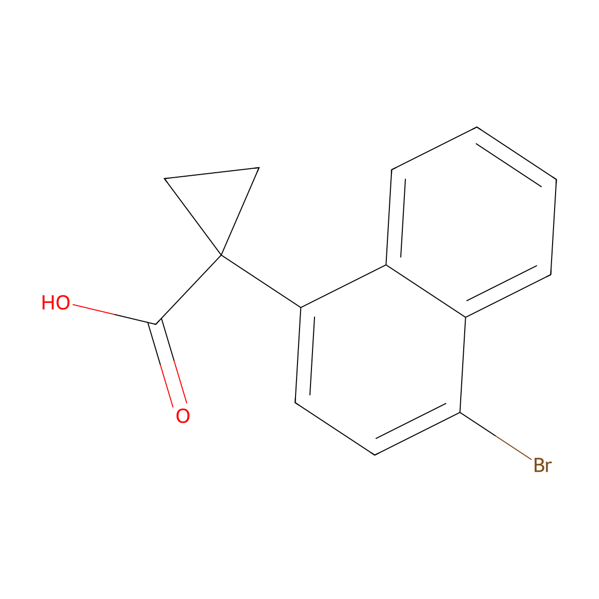 1-(4-Bromonaphthalen-1-yl)cyclopropane-1-carboxylic acid molecular structure, CAS 1252642-14-0