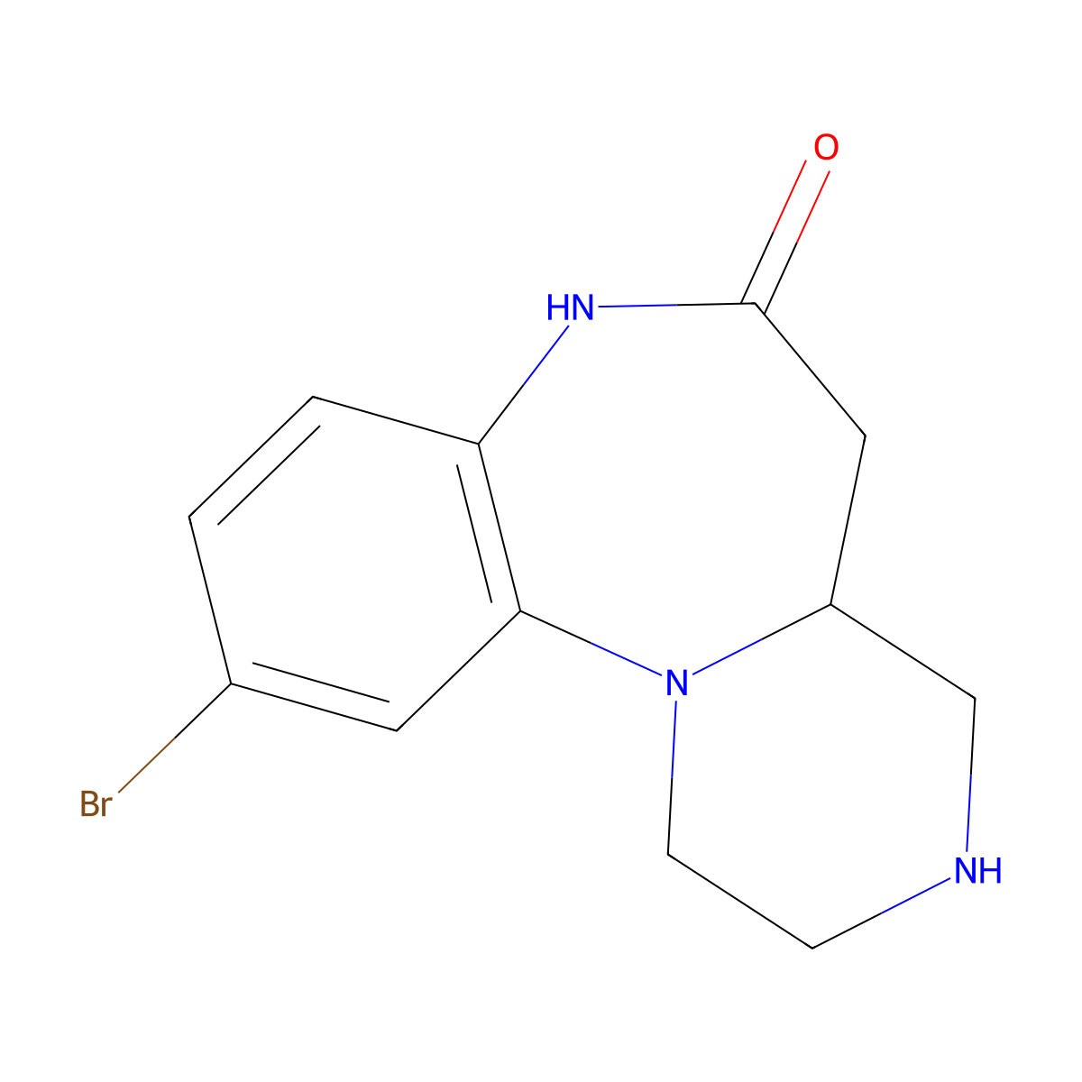 10-Bromo-1,2,3,4,4A,5-hexahydrobenzo[B]pyrazino[1,2-D][1,4]diazepin-6(7H)-one molecular structure, CAS 1252650-36-4
