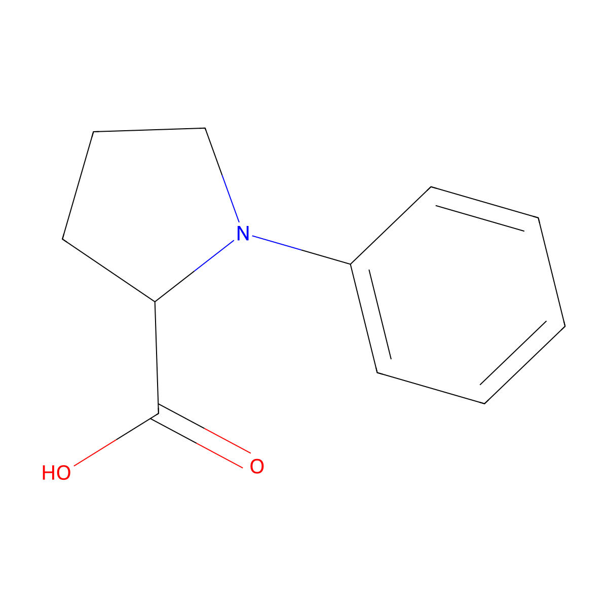 1-Phenylpyrrolidine-2-carboxylic acid molecular structure, CAS 1252657-81-0