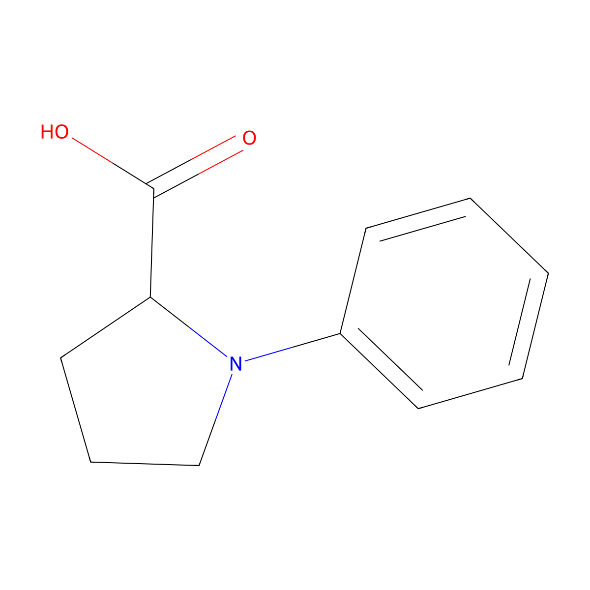 1-Phenylpyrrolidine-2-carboxylic acid molecular structure, CAS 1252657-81-0