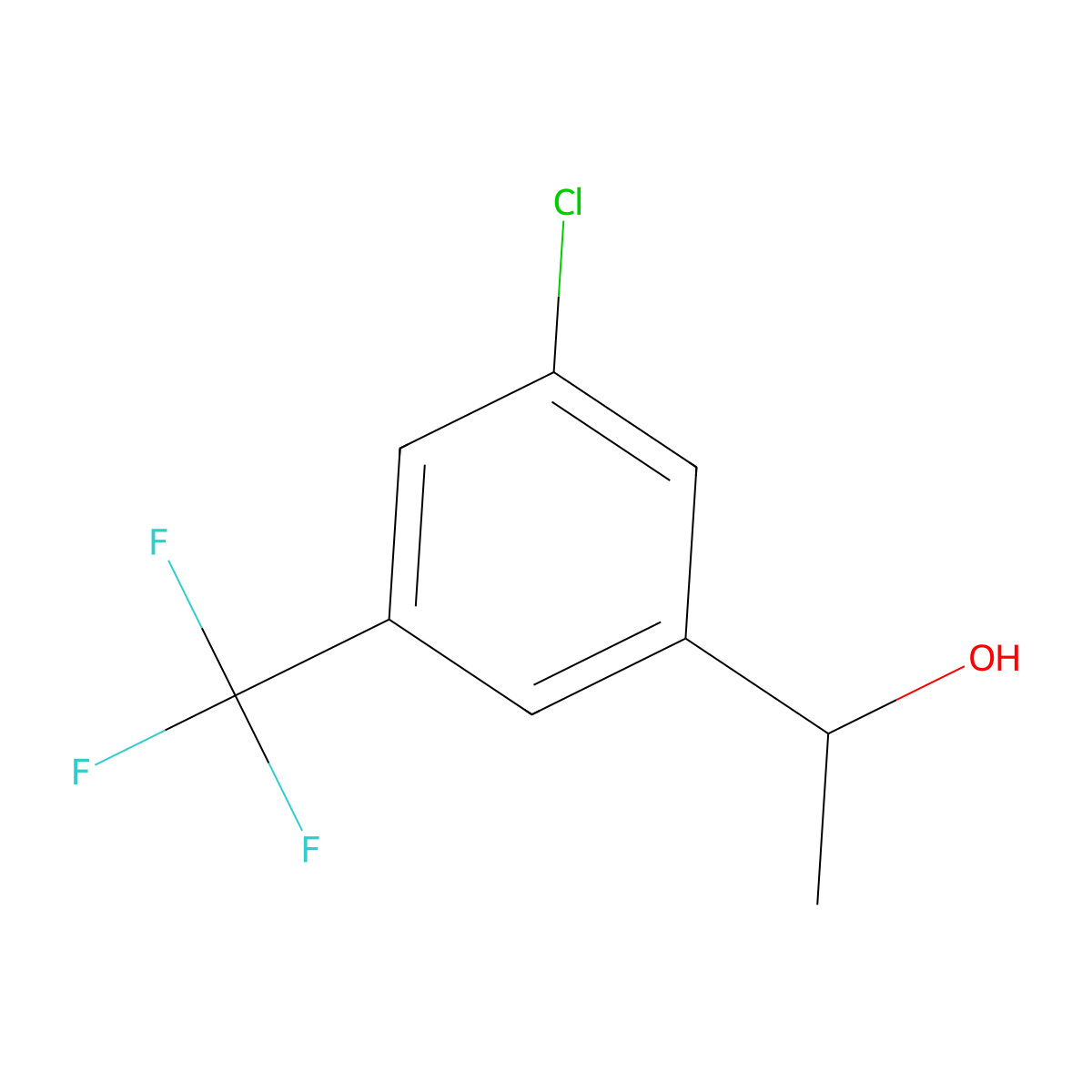 1-(3-Chloro-5-(trifluoromethyl)phenyl)ethanol molecular structure, CAS 1252657-92-3