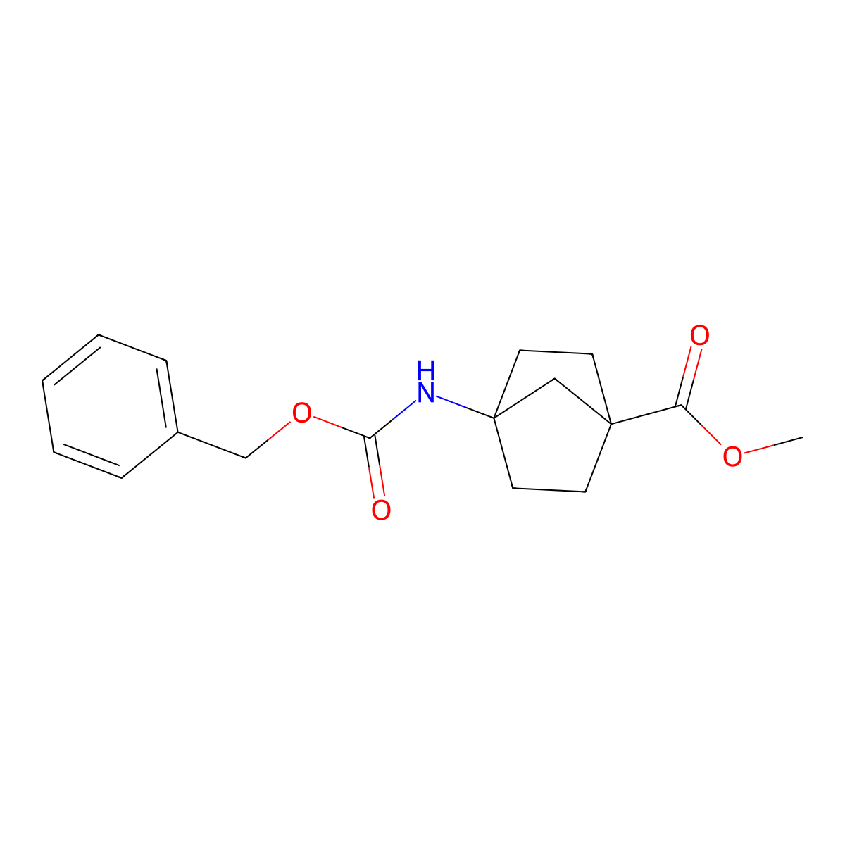 Methyl 4-{[(benzyloxy)carbonyl]amino}bicyclo[2.2.1]heptane-1-carboxylate molecular structure, CAS 1252672-35-7