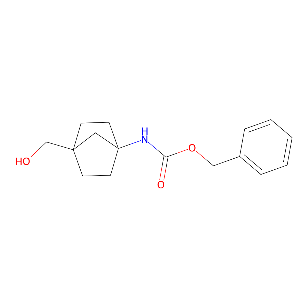 Benzyl (4-(hydroxymethyl)bicyclo[2.2.1]heptan-1-yl)carbamate molecular structure, CAS 1252672-39-1