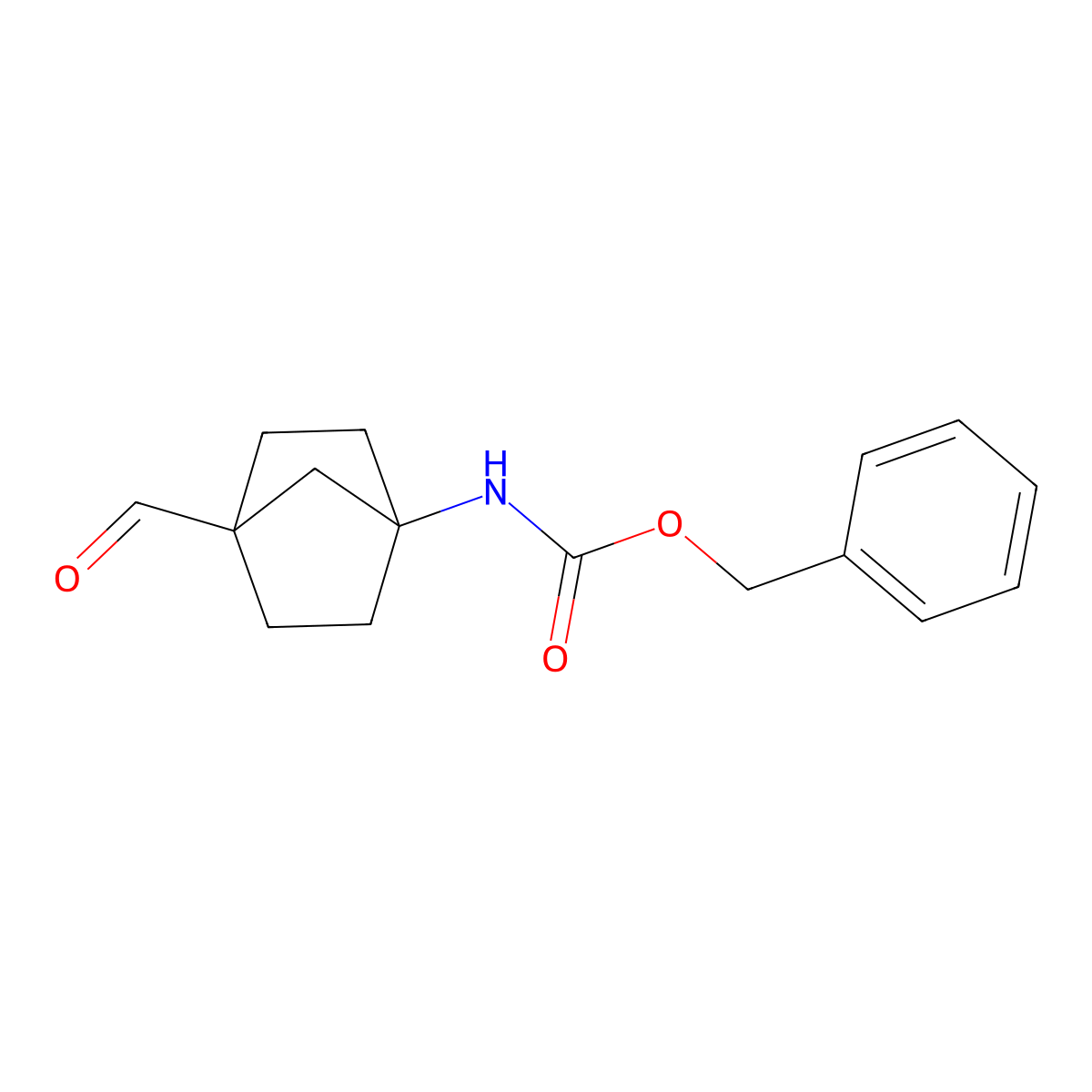 Benzyl (4-formylbicyclo[2.2.1]heptan-1-yl)carbamate molecular structure, CAS 1252672-40-4