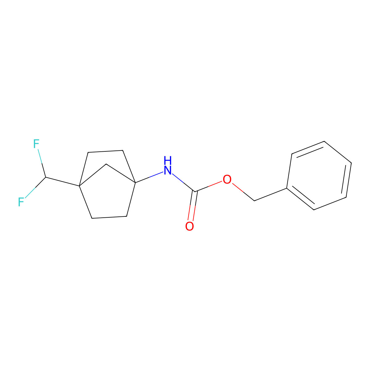 Benzyl (4-(difluoromethyl)bicyclo[2.2.1]heptan-1-yl)carbamate molecular structure, CAS 1252672-42-6