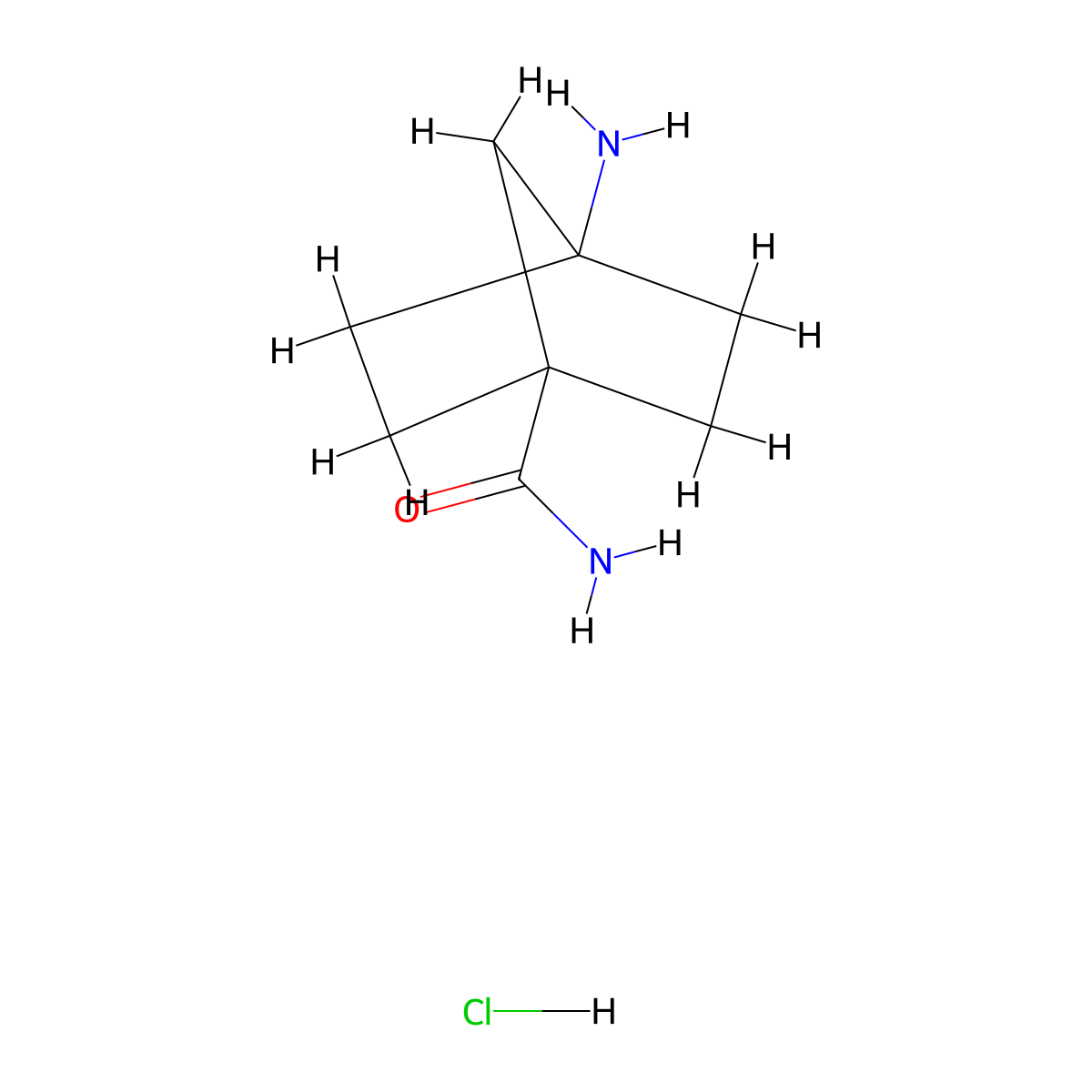 4-Aminobicyclo[2.2.1]heptane-1-carboxamide hydrochloride molecular structure, CAS 1252672-43-7