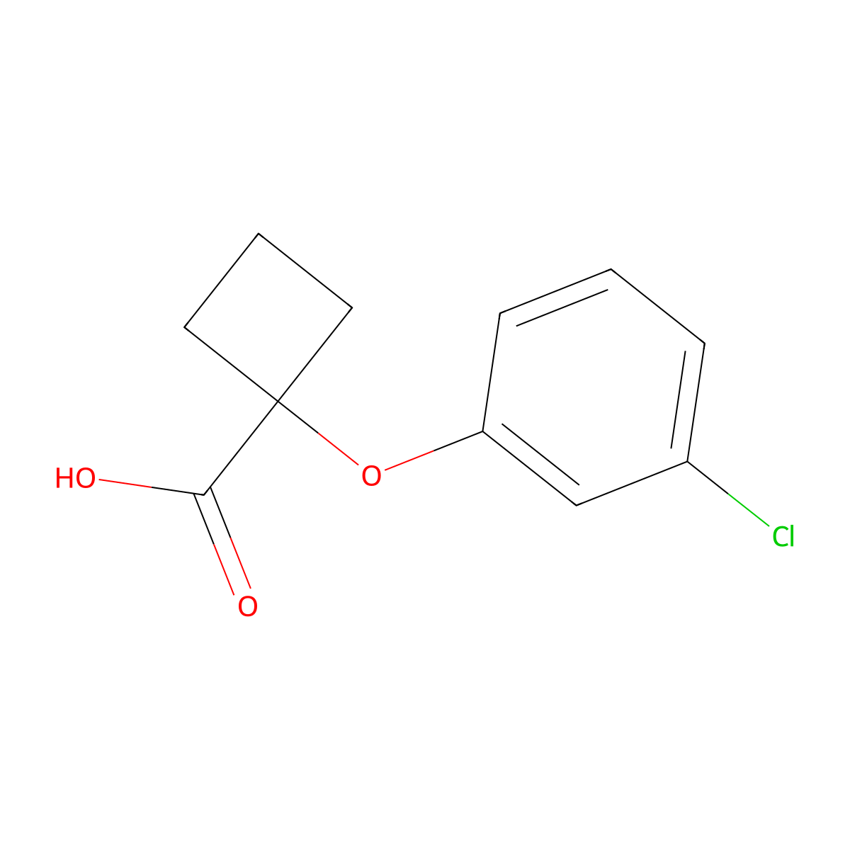 1-(3-Chlorophenoxy)cyclobutane-1-carboxylic acid molecular structure, CAS 1252672-57-3